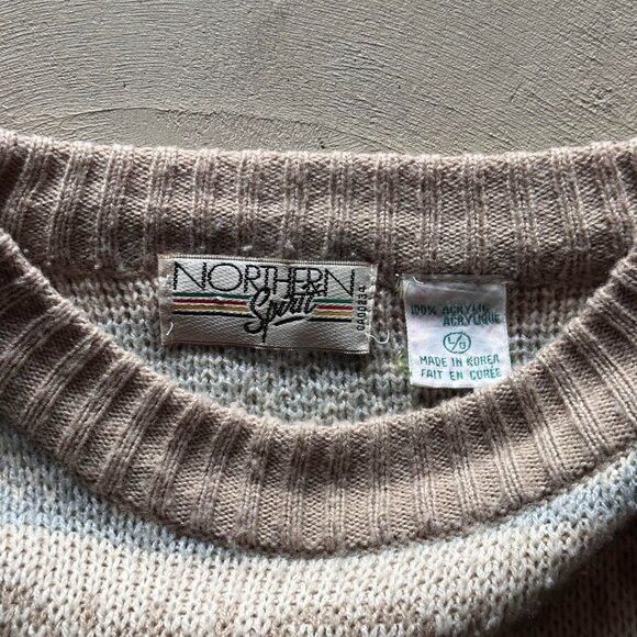 Vintage vintage northern spirit striped boxy knit sweater Size US L / EU 52-54 / 3 - 4 Thumbnail