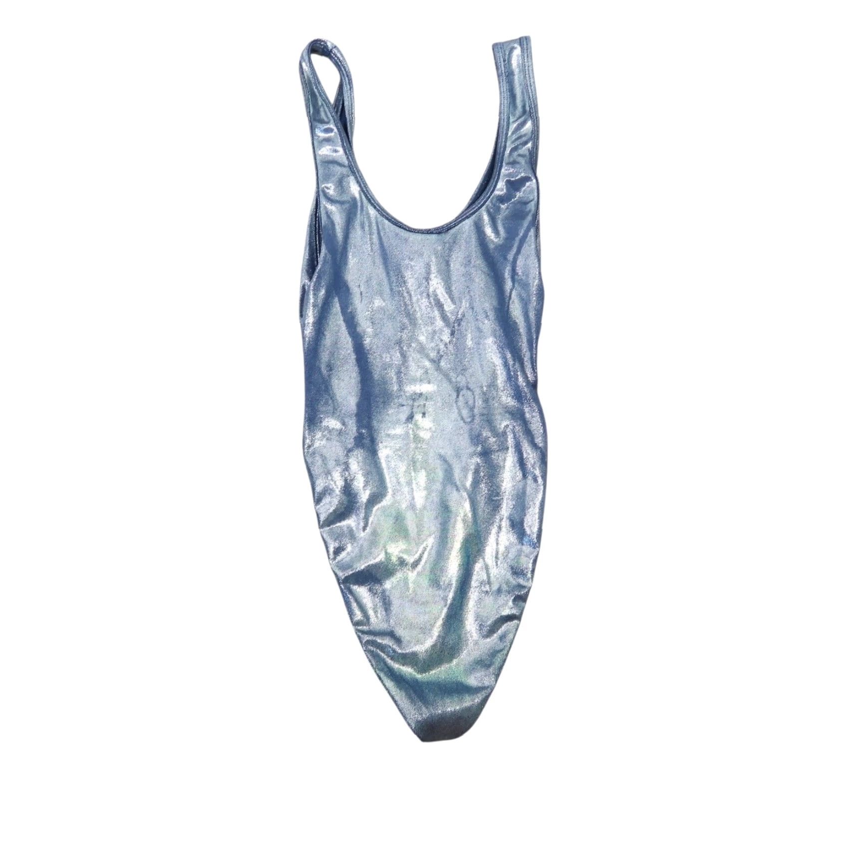 Valentino J. Valentine Bodysuit One Piece S/M Silver Holographic Metallic Nylon Spandex Women Size S / US 4 / IT 40 - 3 Thumbnail
