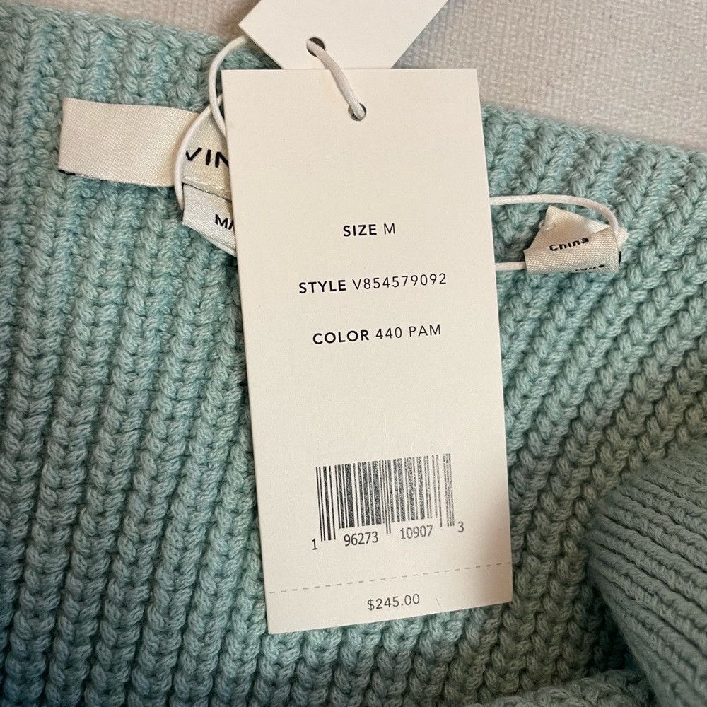 Vince NWT New $245 Vince Knit Square-Neck Pale Blue Cotton Camiso Size M / US 6-8 / IT 42-44 - 7 Thumbnail