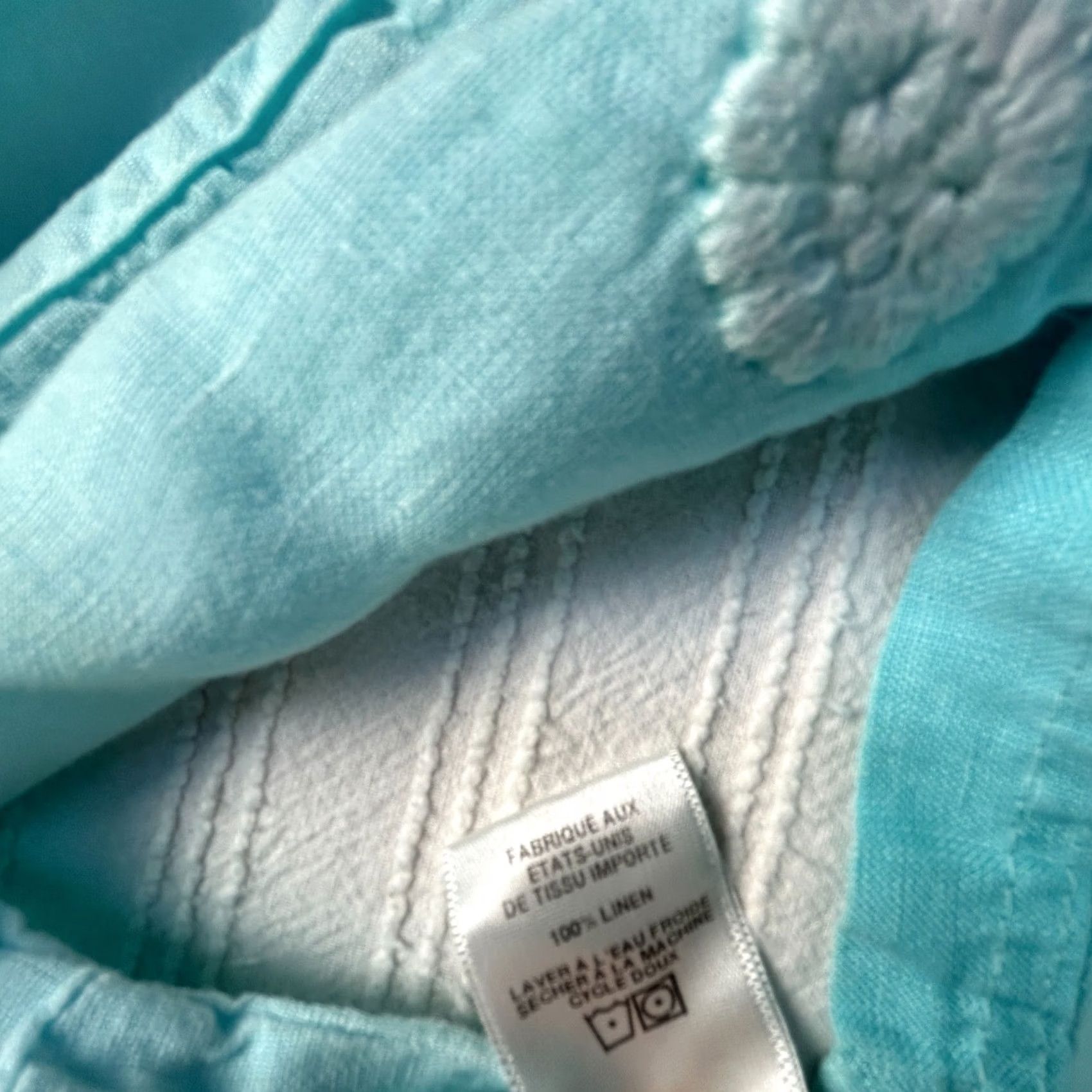 Vintage C&C California Womens Blouse Tunic Sky Blue V-Neck Linen 3/4 Sleeve Large Boho Beach Shirt Size L / US 10 / IT 46 - 5 Thumbnail