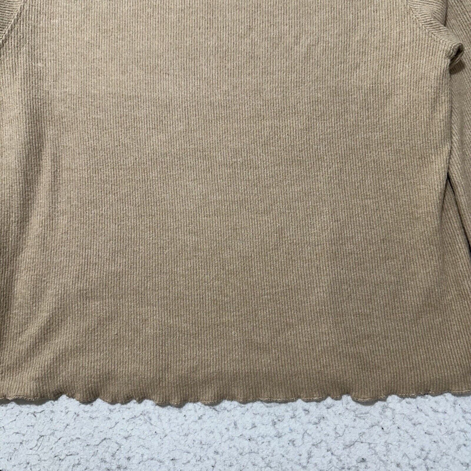 BB Dakota BB Dakota Small Crewneck Tan Brown Lettuce Hem Long Sleeve Size S / US 4 / IT 40 - 7 Thumbnail