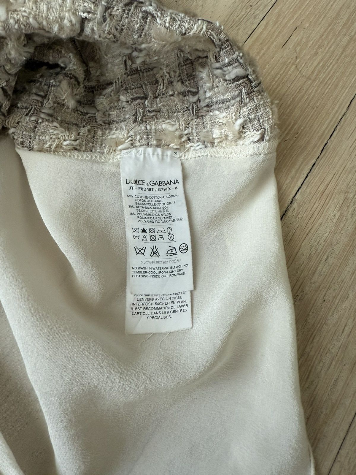 Dolce & Gabbana Dolce & Gabbana Tweed Panel Silk Blend Blouse Size S / US 4 / IT 40 - 4 Thumbnail