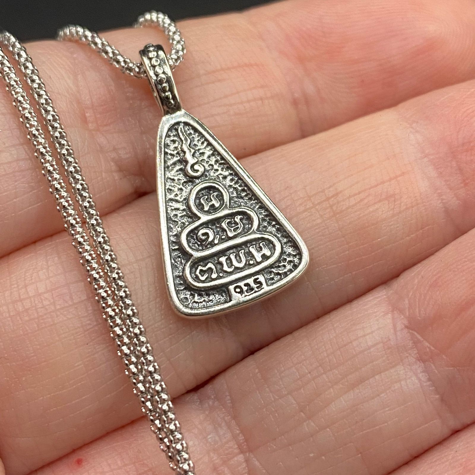 The Unbranded Brand Sterling Silver Buddha Necklace Popcorn Chain Size ONE SIZE - 4 Thumbnail