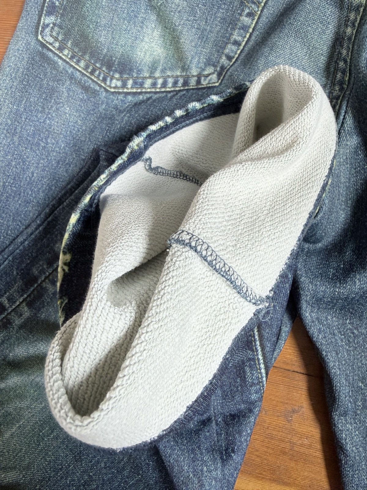 TALKING ABOUT THE ABSTRACTION Trompe L’œil denim printed sweat pants Size US 30 / EU 46 - 5 Thumbnail