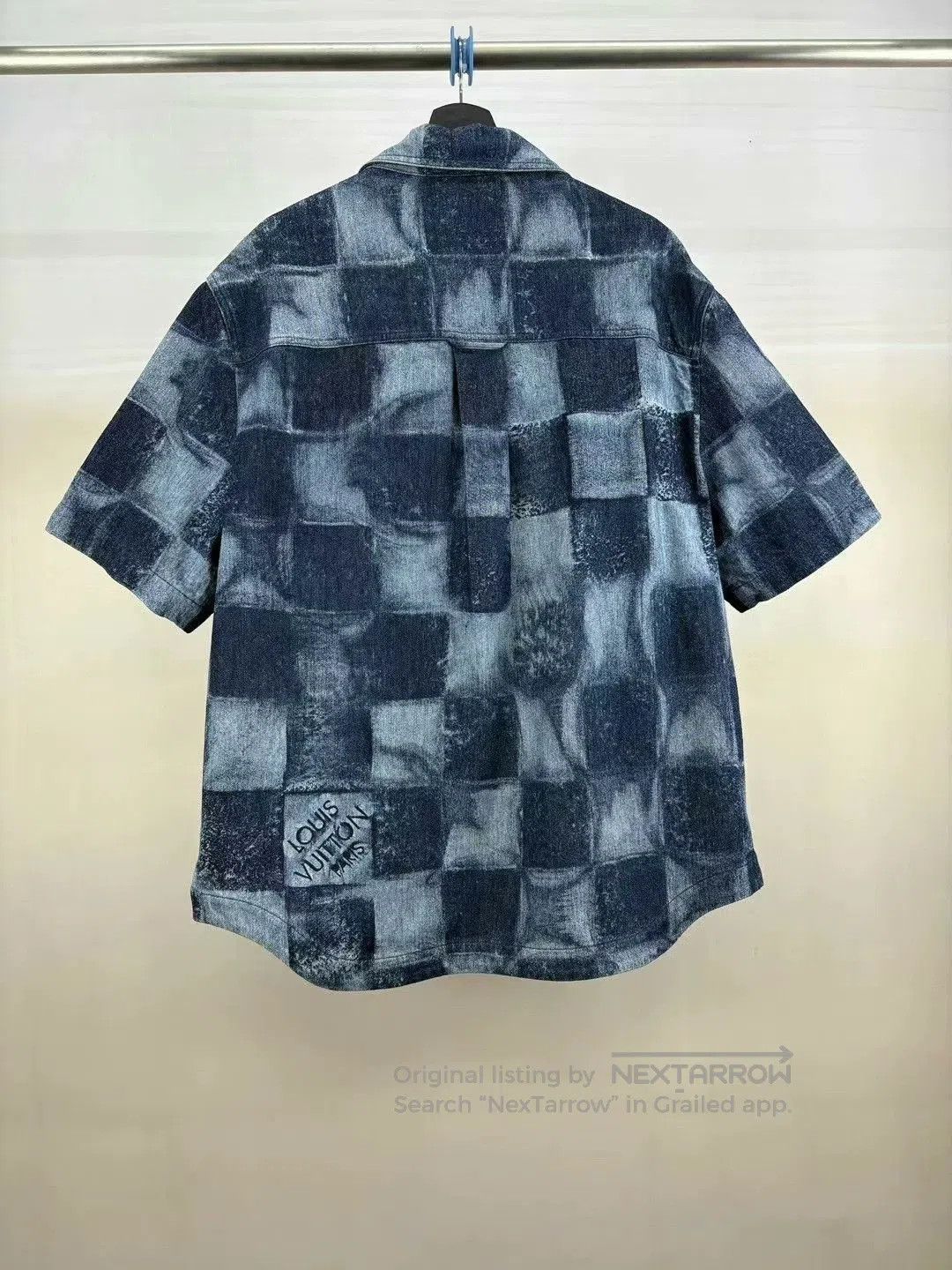 Louis Vuitton louis vuitton blue checkered denim short sleeve shirt. Size US XL / EU 56 / 4 - 2 Thumbnail