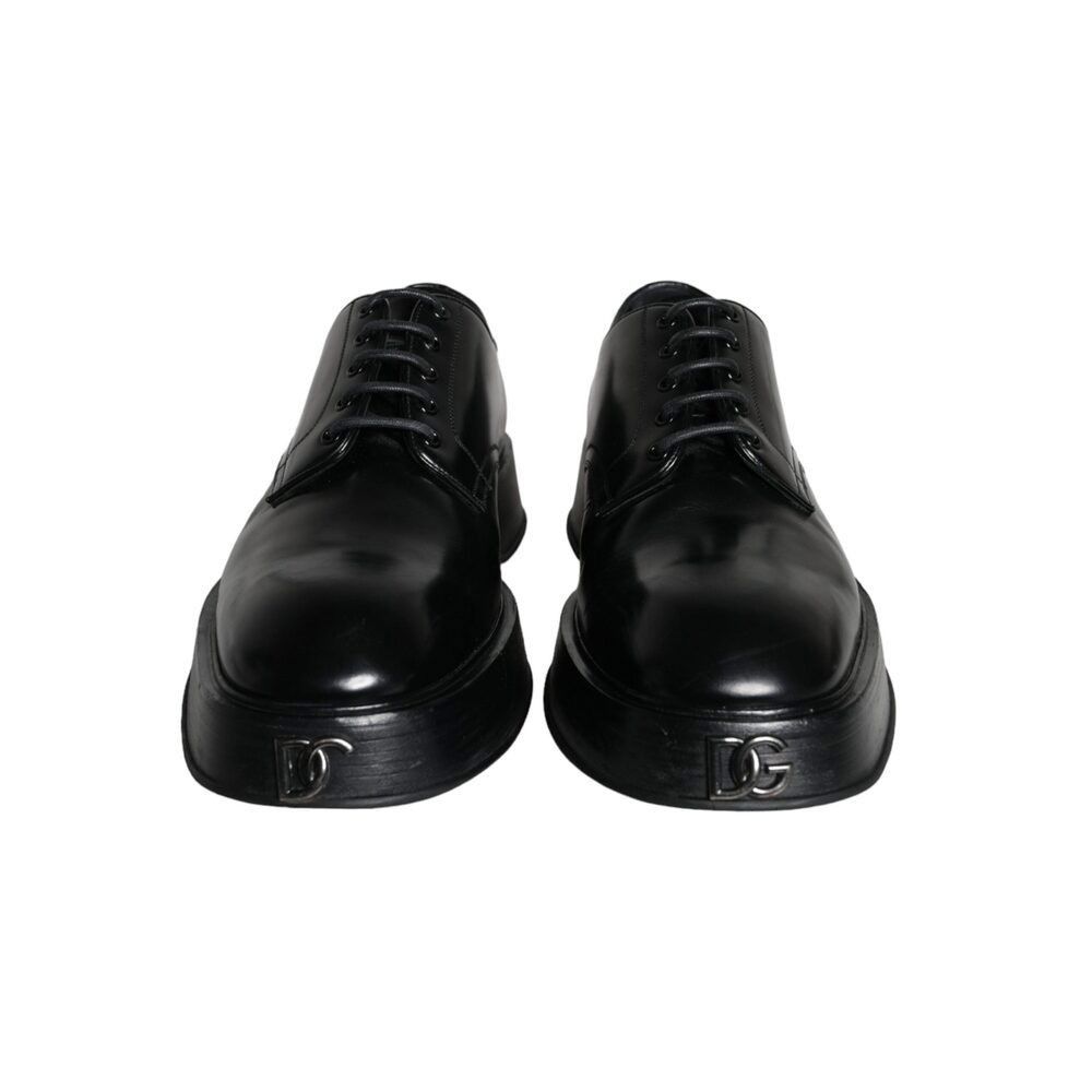 Dolce & Gabbana Dolce & Gabbana Black Calf Leather Derby Formal Dress Shoes Size US 12 / EU 45 - 2 Thumbnail