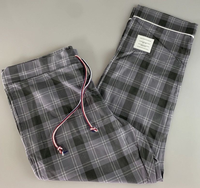 Thom Browne Thom Browne grey/lt grey flannel windowpane check 1 NWT Size US 35 - 14 Thumbnail