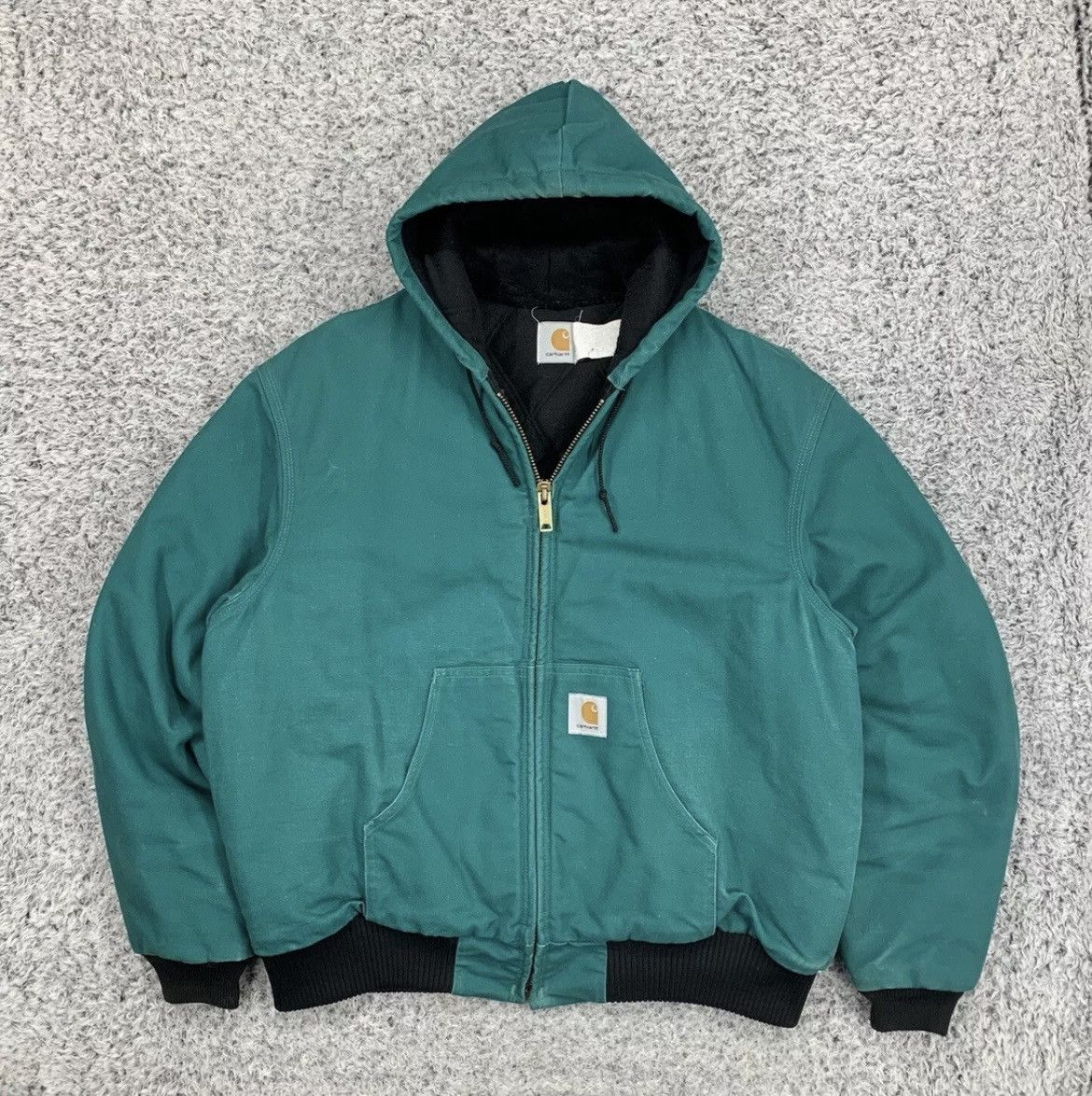 Carhartt VTG Carhartt JQ1032 TEAL XL Hooded Jacket Union Quilt Lined Size US XL / EU 56 / 4 - 3 Thumbnail