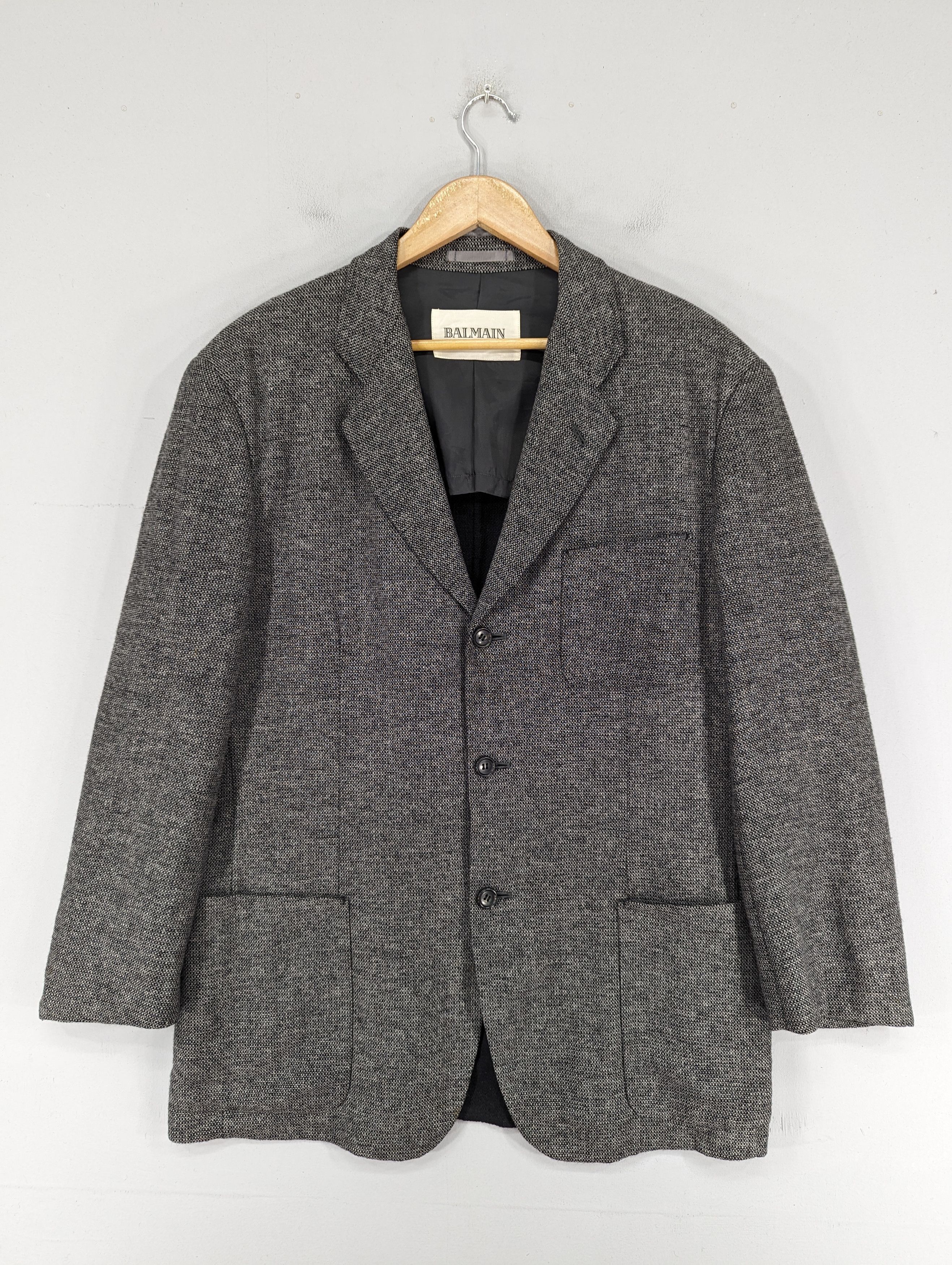Balmain 🔥RARE🔥Vintage Balmain Wool Style Blazer Jacket Size US L / EU 52-54 / 3 - 1 Thumbnail