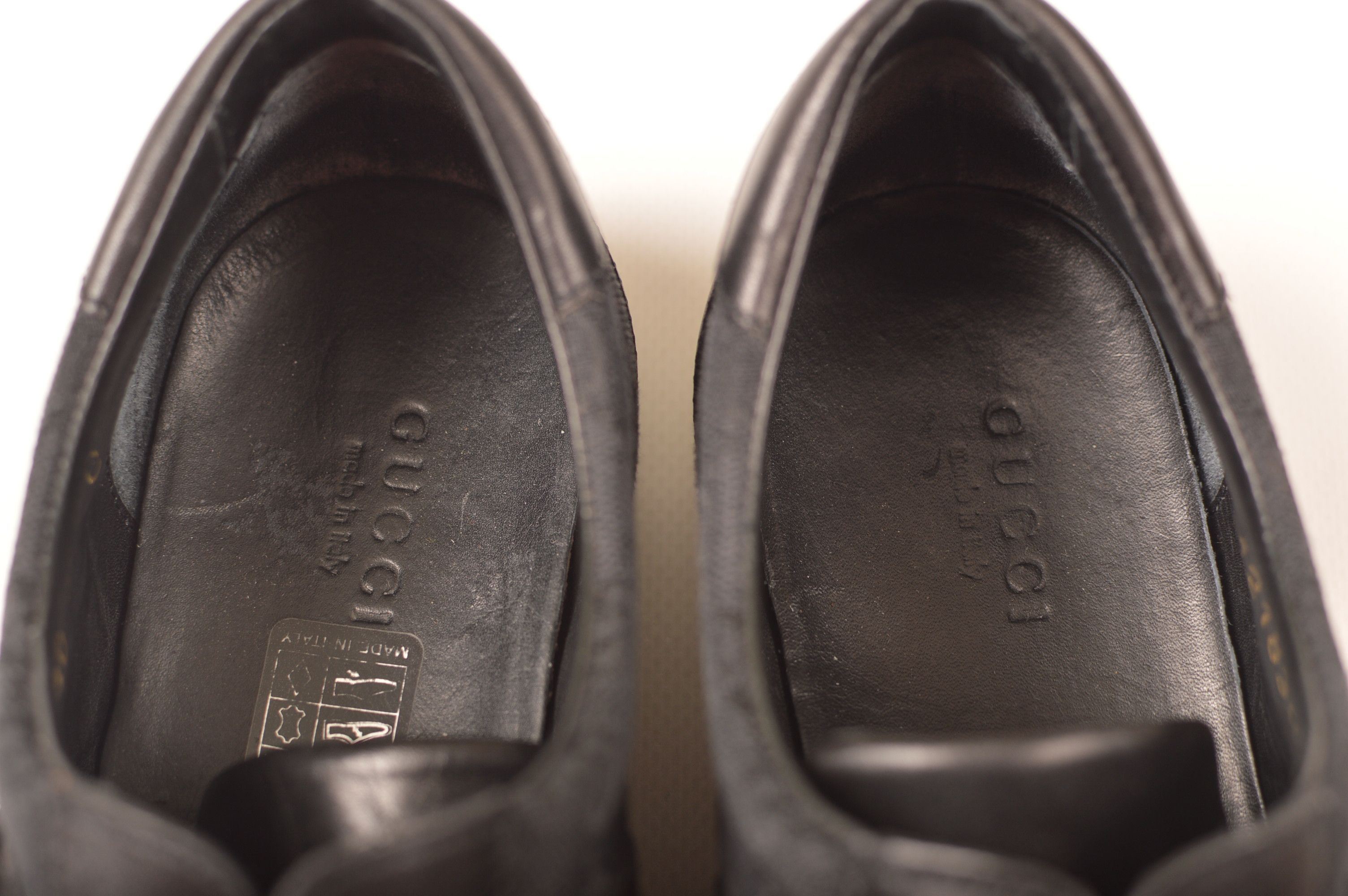 Gucci Gucci GG Monogram Low-Top Black Leather Sneakers Size US 8 / IT 38 - 10 Thumbnail
