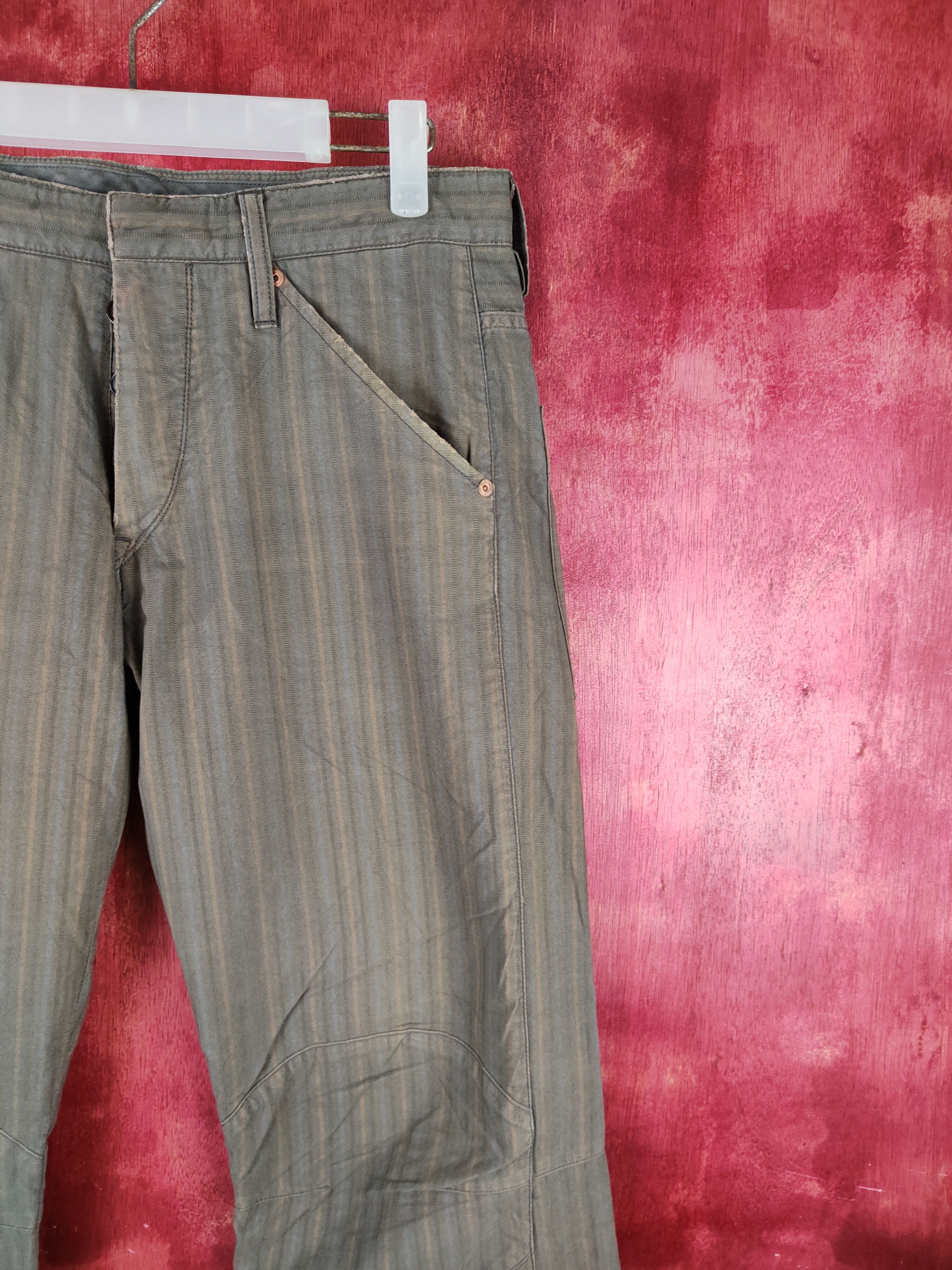 Japanese Brand Gold sabi sabi japan stripe Multipocket Casual Pants #S1477 Size US 31 - 5 Thumbnail