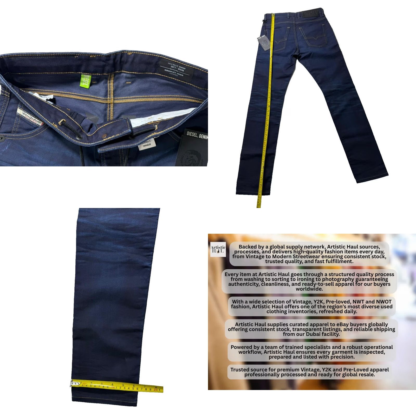 Diesel Diesel Krooley Jogg Jeans Men Blue Tapered Slim Fit Stretch Denim Drawstring 28 in | Jeans | Diesel Krooley | Men Size US 28 / EU 44 - 8 Thumbnail