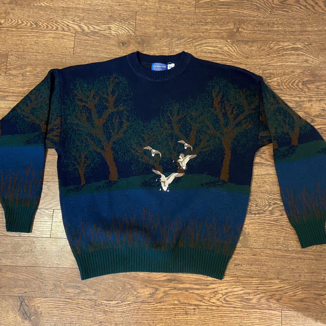 Pendleton × Vintage Pendleton Sweater Awesome Pattern with Embroidered Birds. Size US XL / EU 56 / 4 - 1 Thumbnail