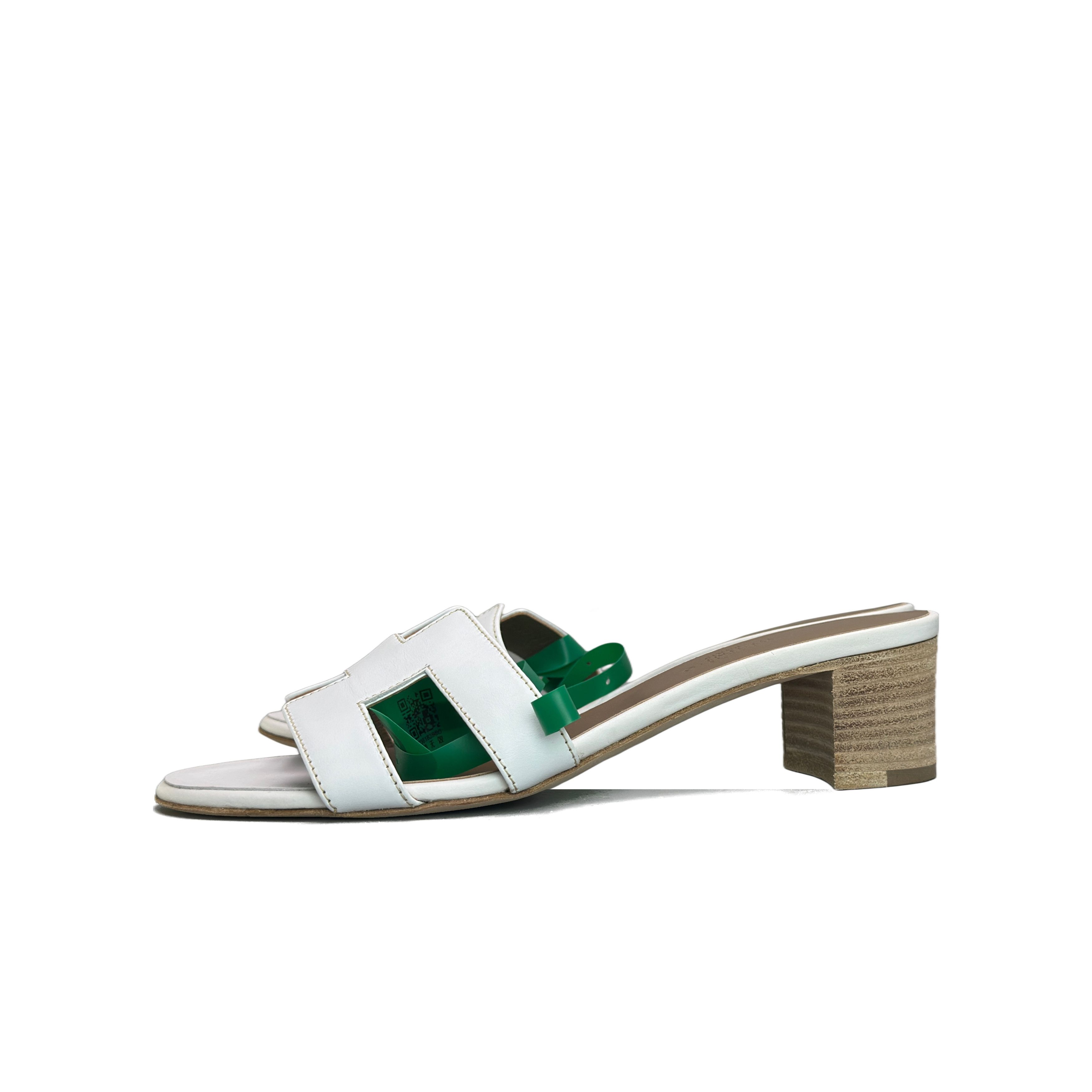 Hermes Hermès White Leather Oasis Sandals Size 38 Size US 7 / IT 37 - 1 Thumbnail