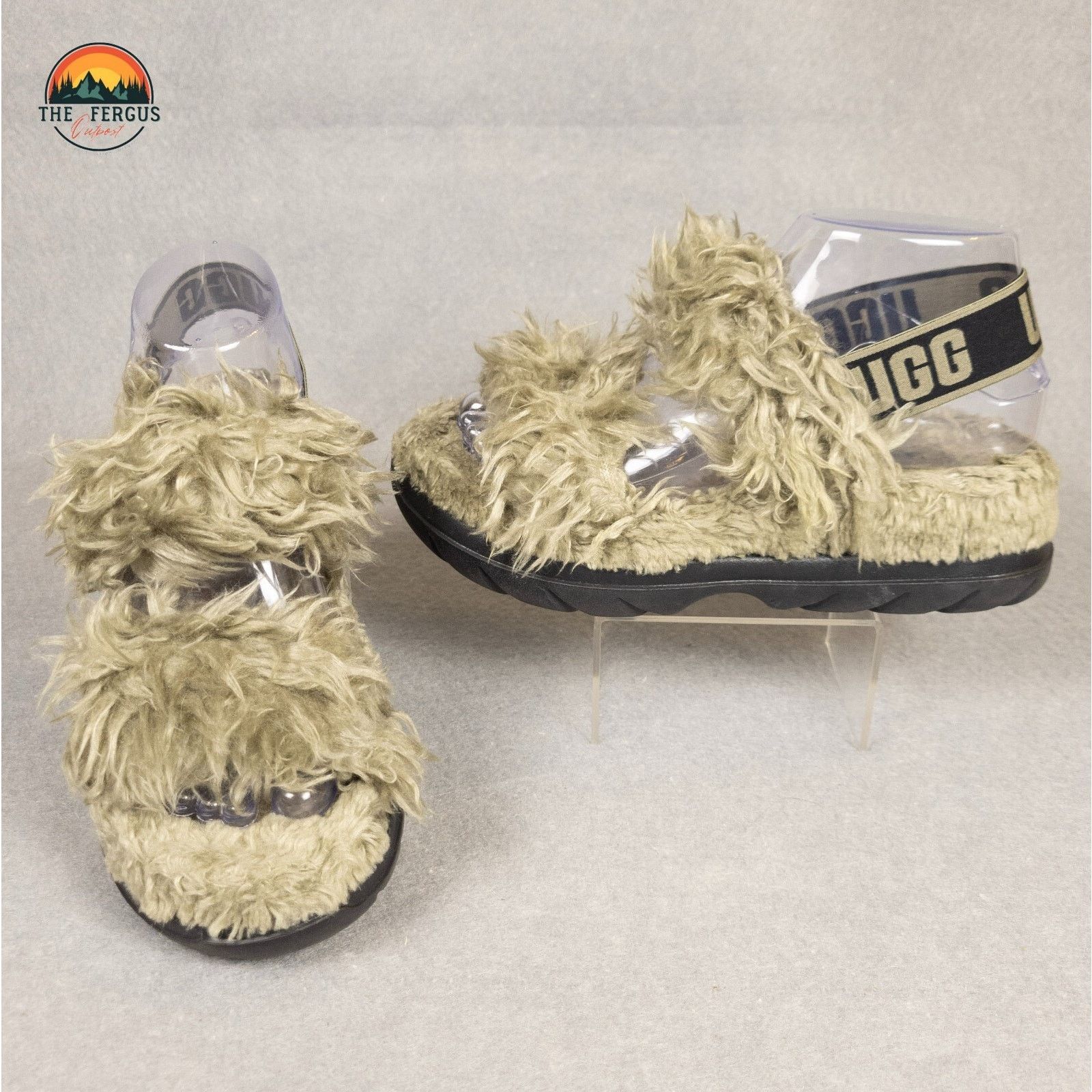 Ugg UGG Fluff Sugar Slingback Sandals Burnt Olive Women's 6 Size US 6 / IT 36 - 1 Thumbnail