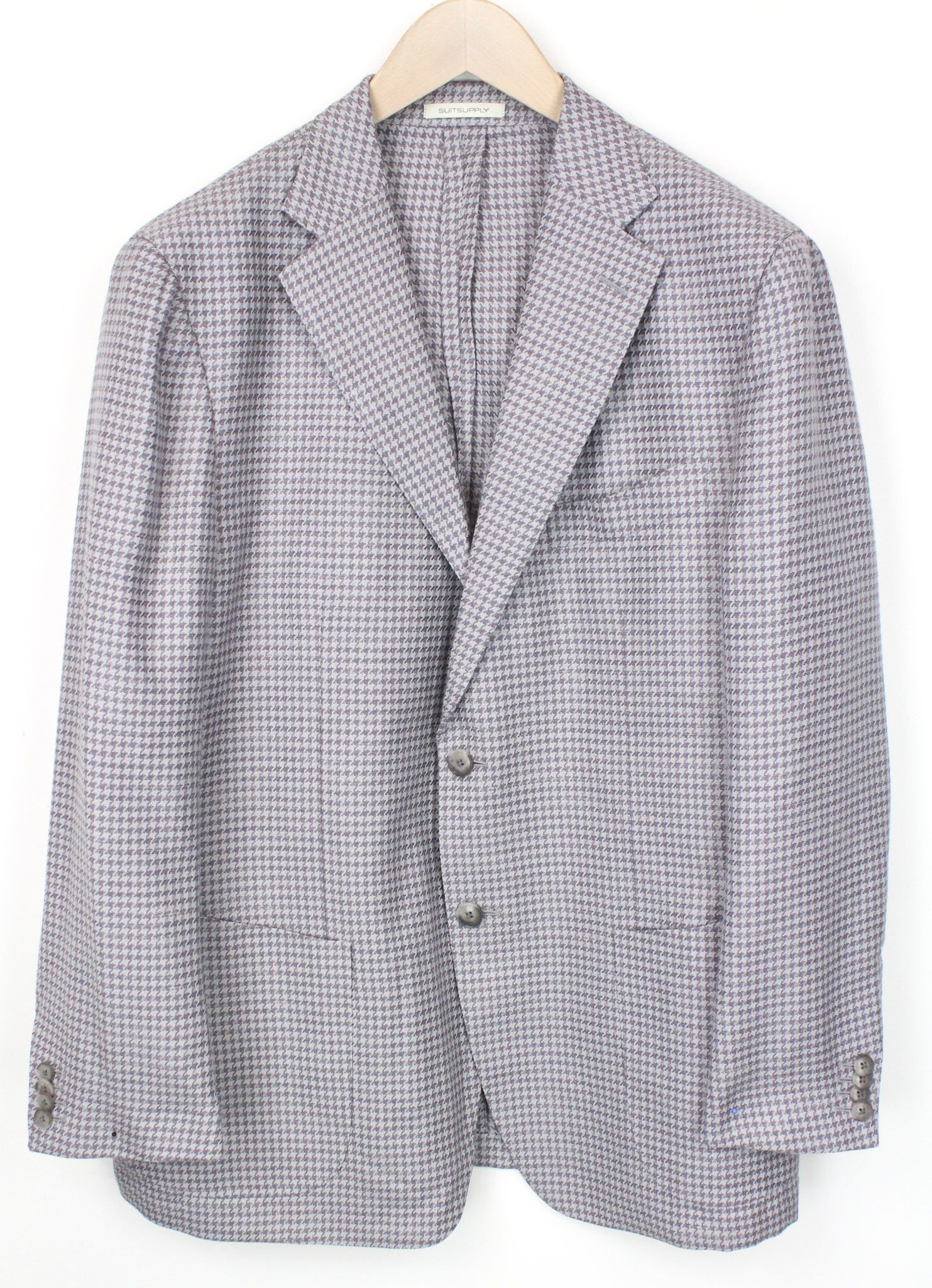 image of Suitsupply Havana Uk46S Purple Wool Silk Linen Patterned Blazer 71905, Men's