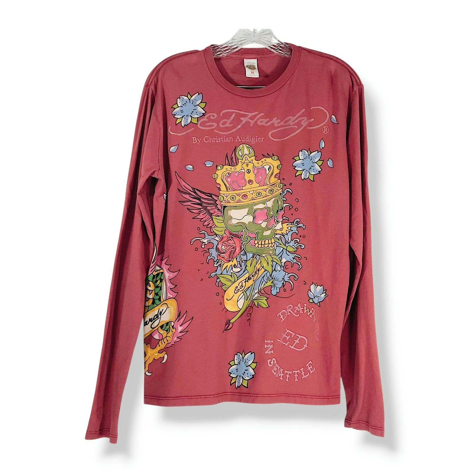 Ed Hardy Ed Hardy Christian Audigier Graphic Skull Crown VTG Y2K M Size M / US 6-8 / IT 42-44 - 1 Thumbnail