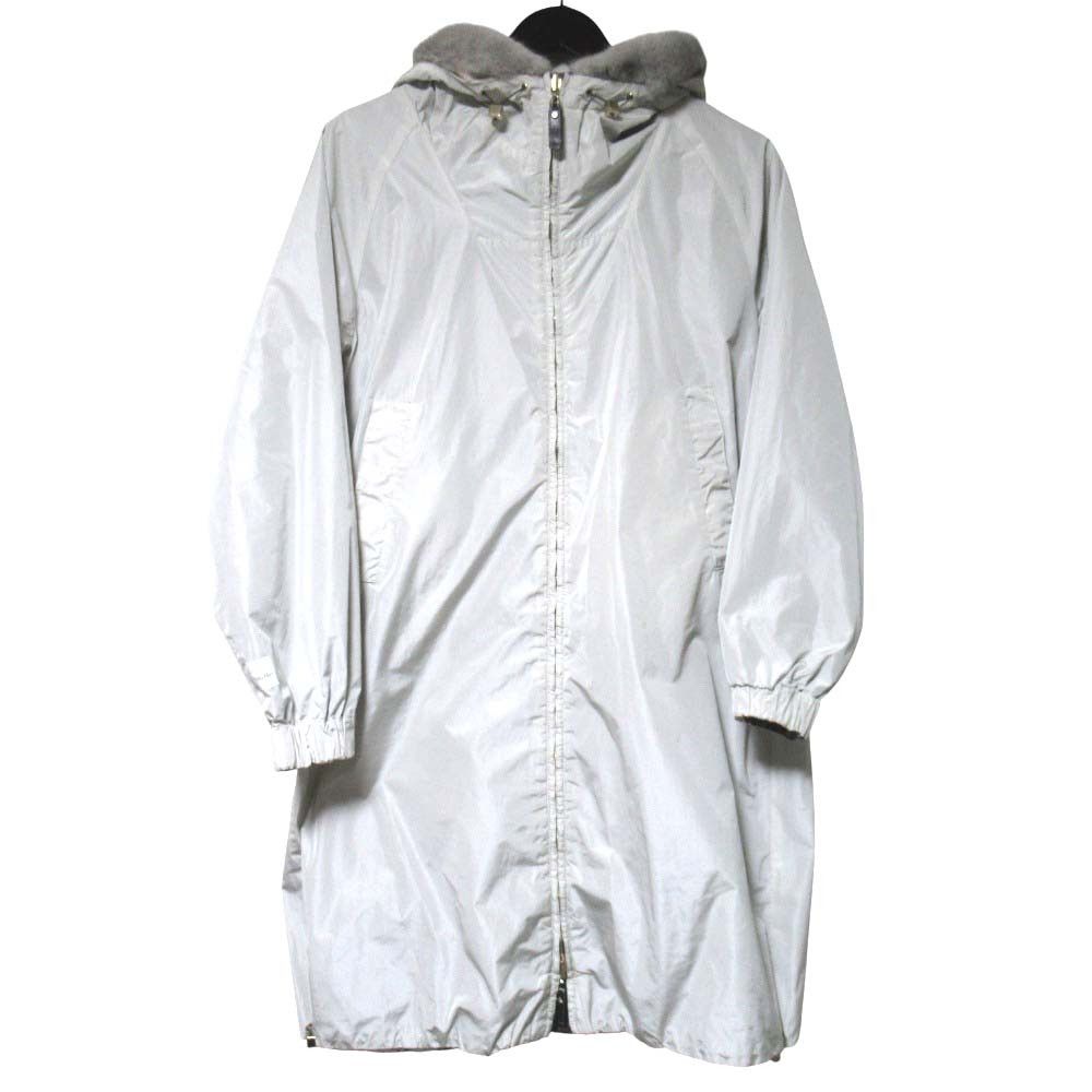 Max Mara Max Mara S Max Mara Mink Fur Trim Nylon Hooded Coat Textile Outerwear DUTY FREE for USA Size ONE SIZE - 1 Thumbnail