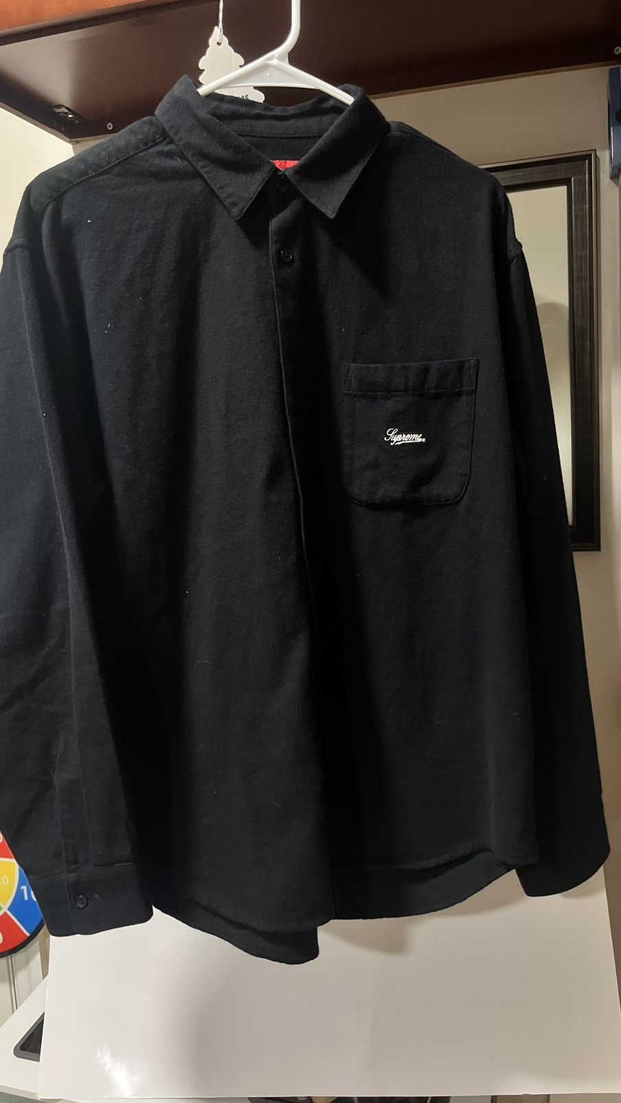 image of Supreme Flannel in Black, Men's (Size Medium)