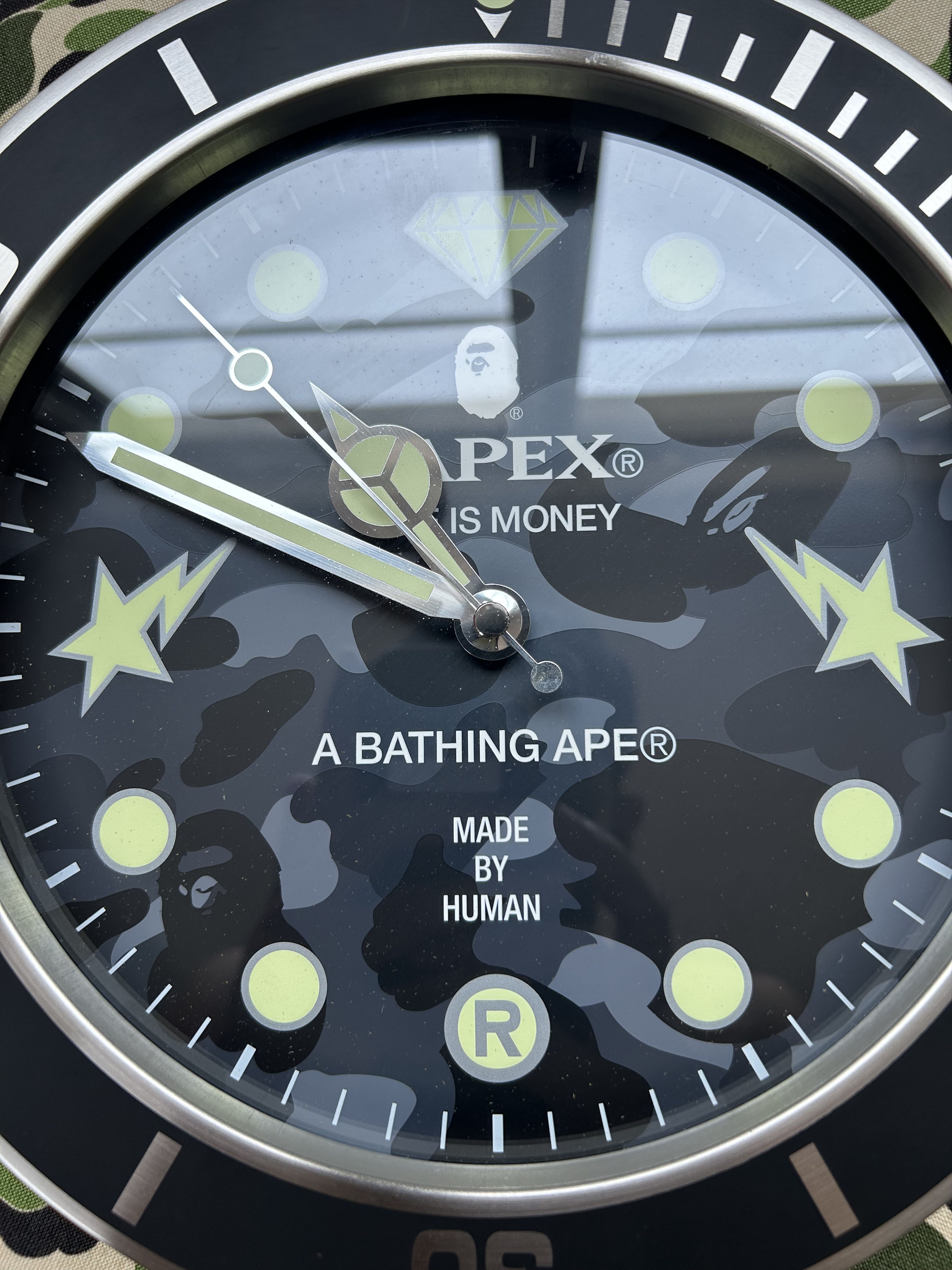 Bape A Bathing Ape Bapex Camo Wall Clock Dark Gray Size ONE SIZE - 2 Thumbnail