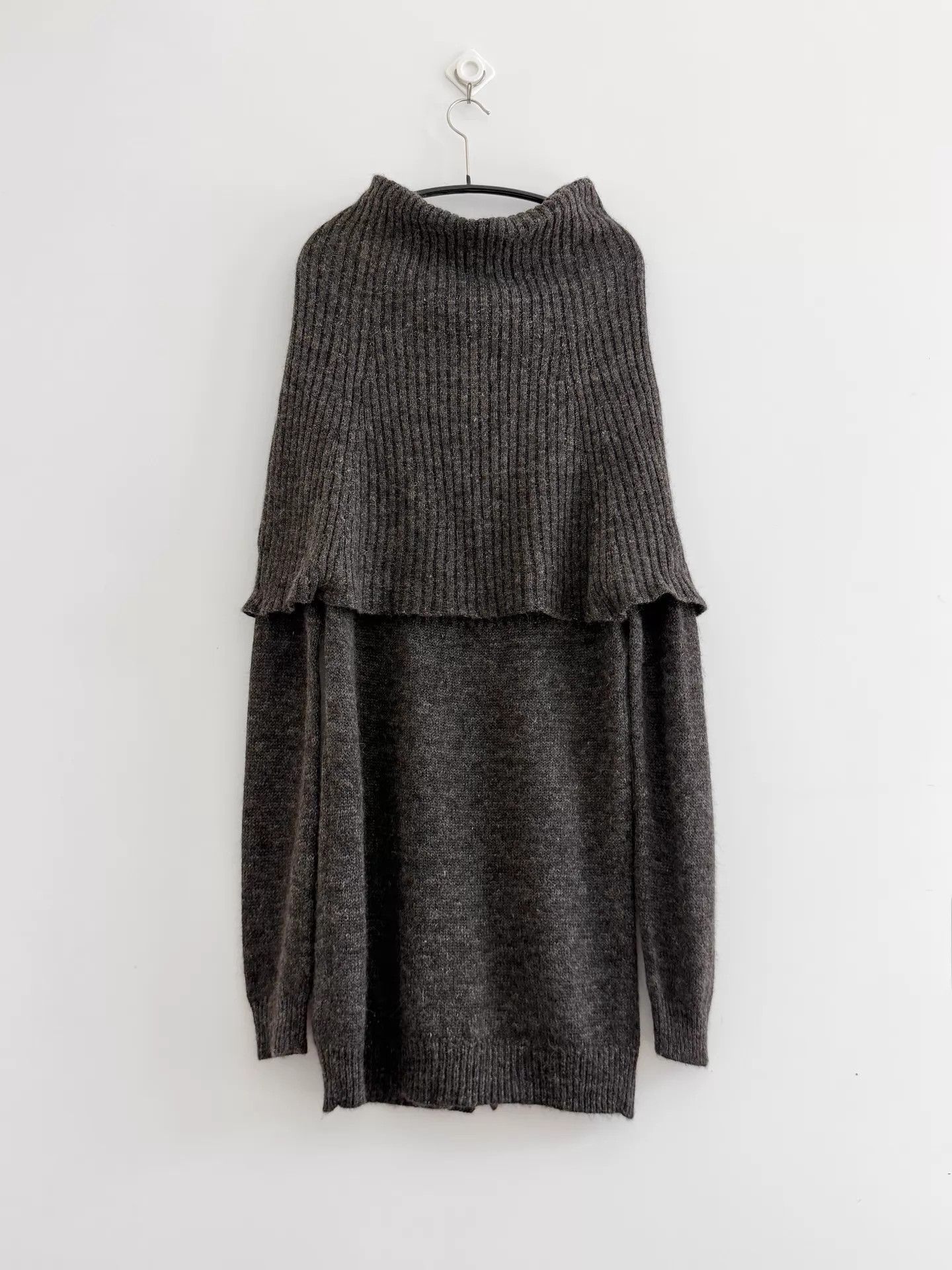 Y's Y's Folded Double Collar Wool Alpaca Blend Knit Top Size 2 Size XS / US 0-2 / IT 36-38 - 8 Thumbnail
