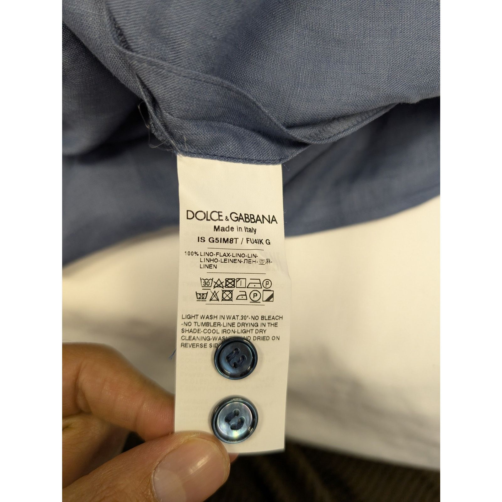 Dolce & Gabbana o1rshd1 CC20 Button up Shirt in Blue Size US M / EU 48-50 / 2 - 17 Thumbnail
