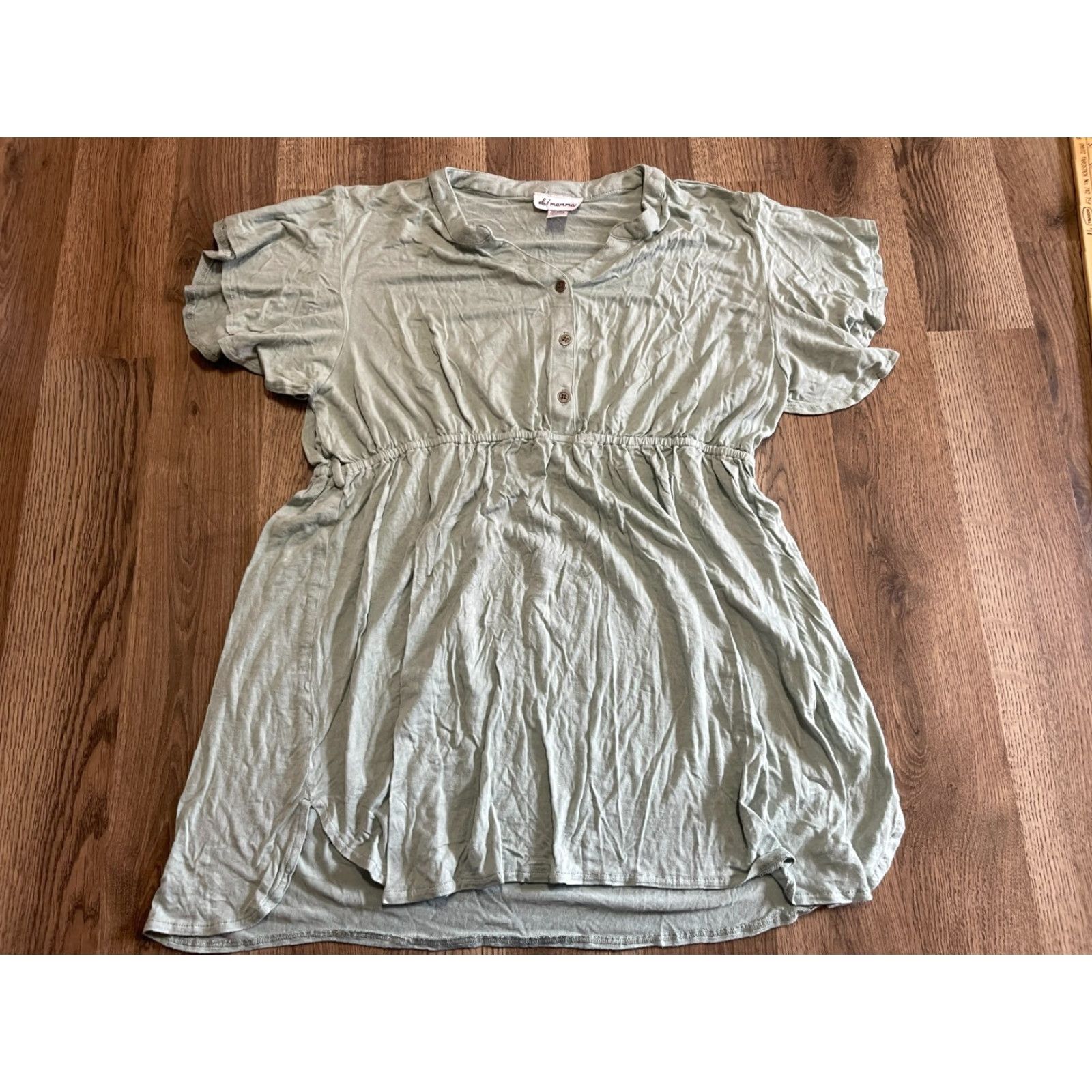Vintage VINTAGE Oh! Mamma Shirt Womens 2X Green 1/4 Buttons Short Sleeve Shirt 2X Womens Mens Girls Size XXL / US 16-18 / IT 52-54 - 2 Thumbnail