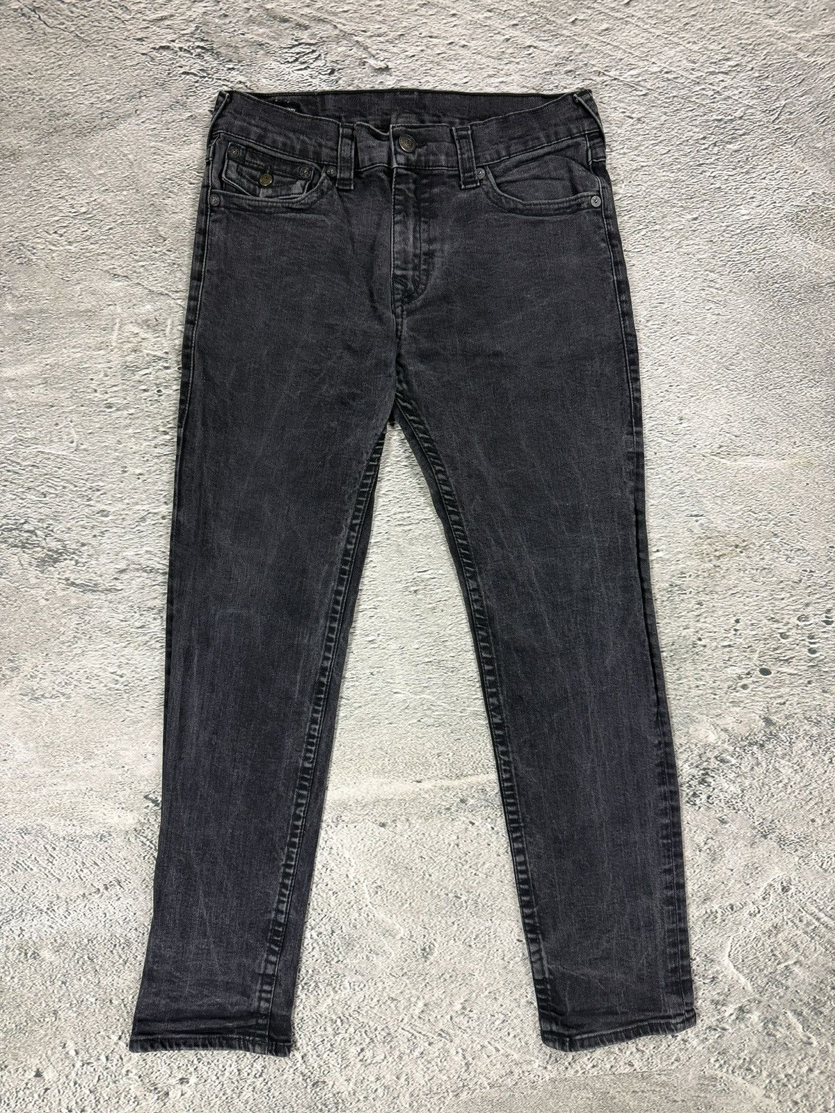 True Religion True Religion black jeans painted horseshoe logo Y2K Rocco Size US 33 - 6 Thumbnail