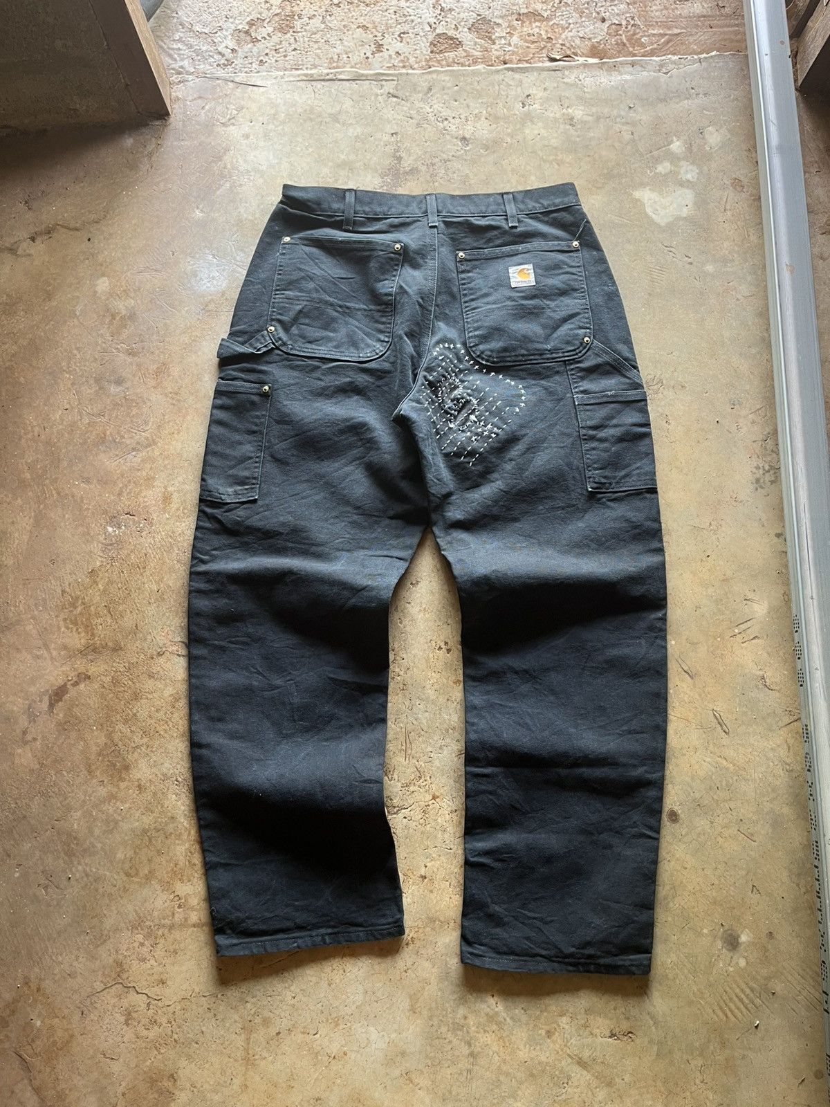 Carhartt Carhartt Double Knee Black Fade – Custom Repair Piece Size US 34 / EU 50 - 4 Thumbnail