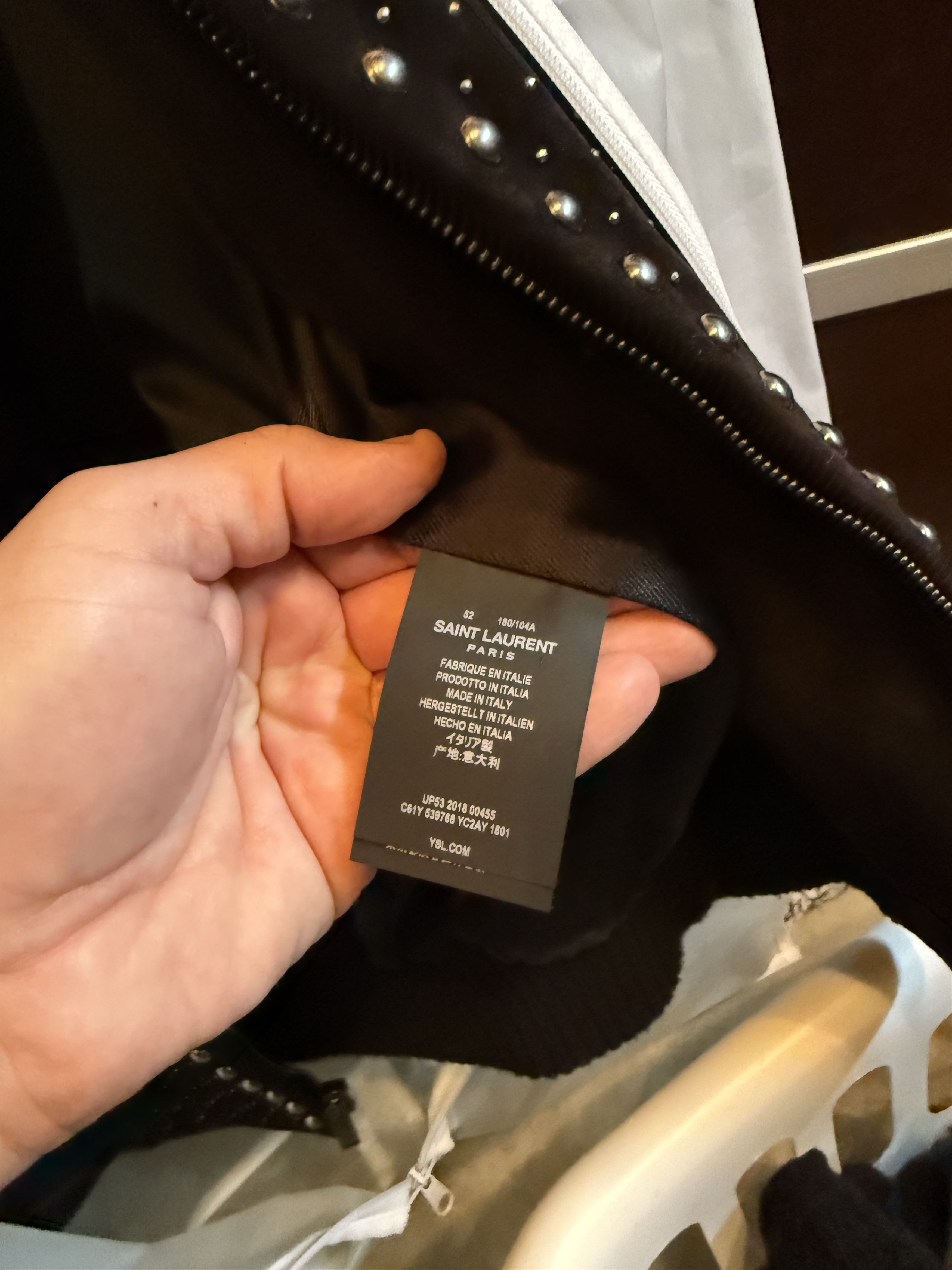 Saint Laurent Paris Saint Laurent Leather Suede Studded Jacket Size US L / EU 52-54 / 3 - 6 Thumbnail