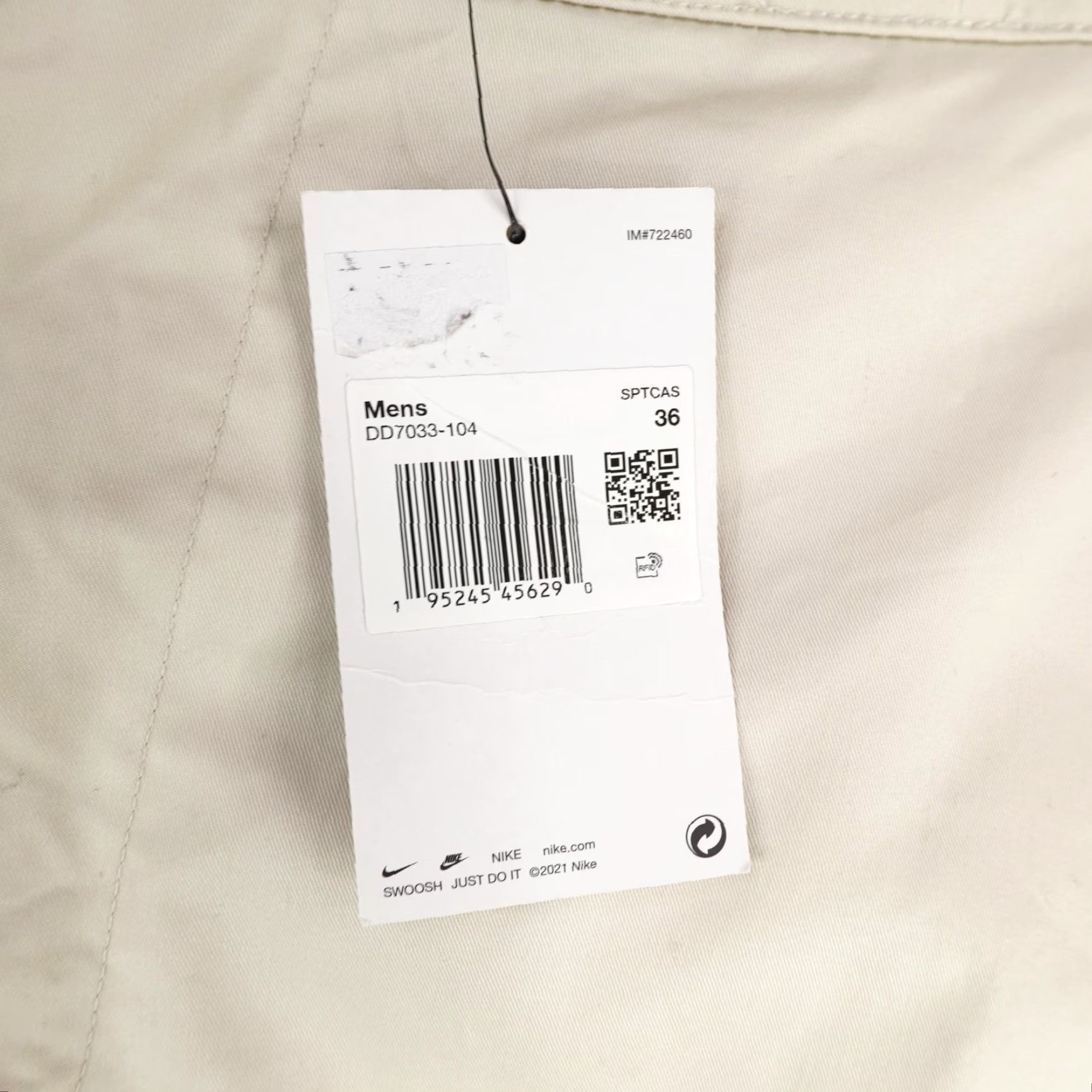 Nike Nike Pants Mens 36 XL Beige Khaki Slim Fit Woven Chino Performance Straight ^ Size US 36 / EU 52 - 4 Thumbnail