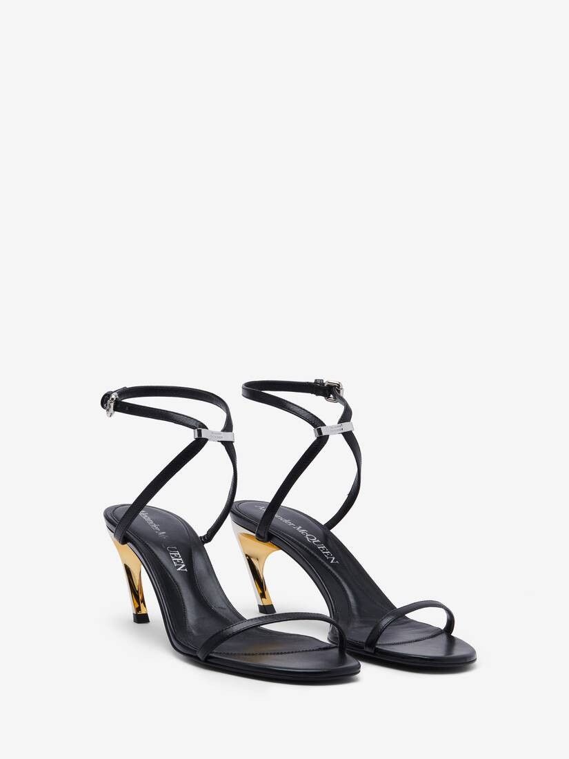 Alexander McQueen o1w1db10925 Armadillo Metal Bar Sandal in Black Size US 8 / IT 38 - 4 Thumbnail