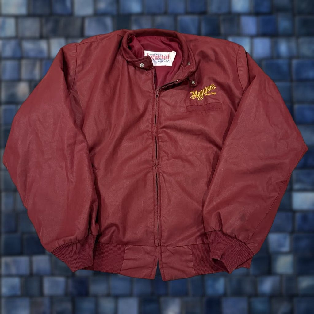 Vintage VINTAGE America's Legend Meguiar's Jacket Bomber Jacket Adult 2XL Burgundy USA Mens Size US XXL / EU 58 / 5 - 1 Thumbnail