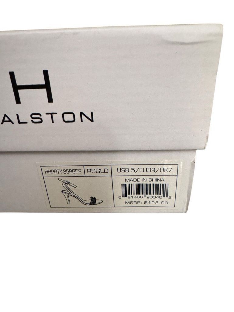 Halston H by Halston Metallic Rose Gold Crystal Strap Sandals - $128 Size US 8.5 / IT 38.5 - 11 Thumbnail
