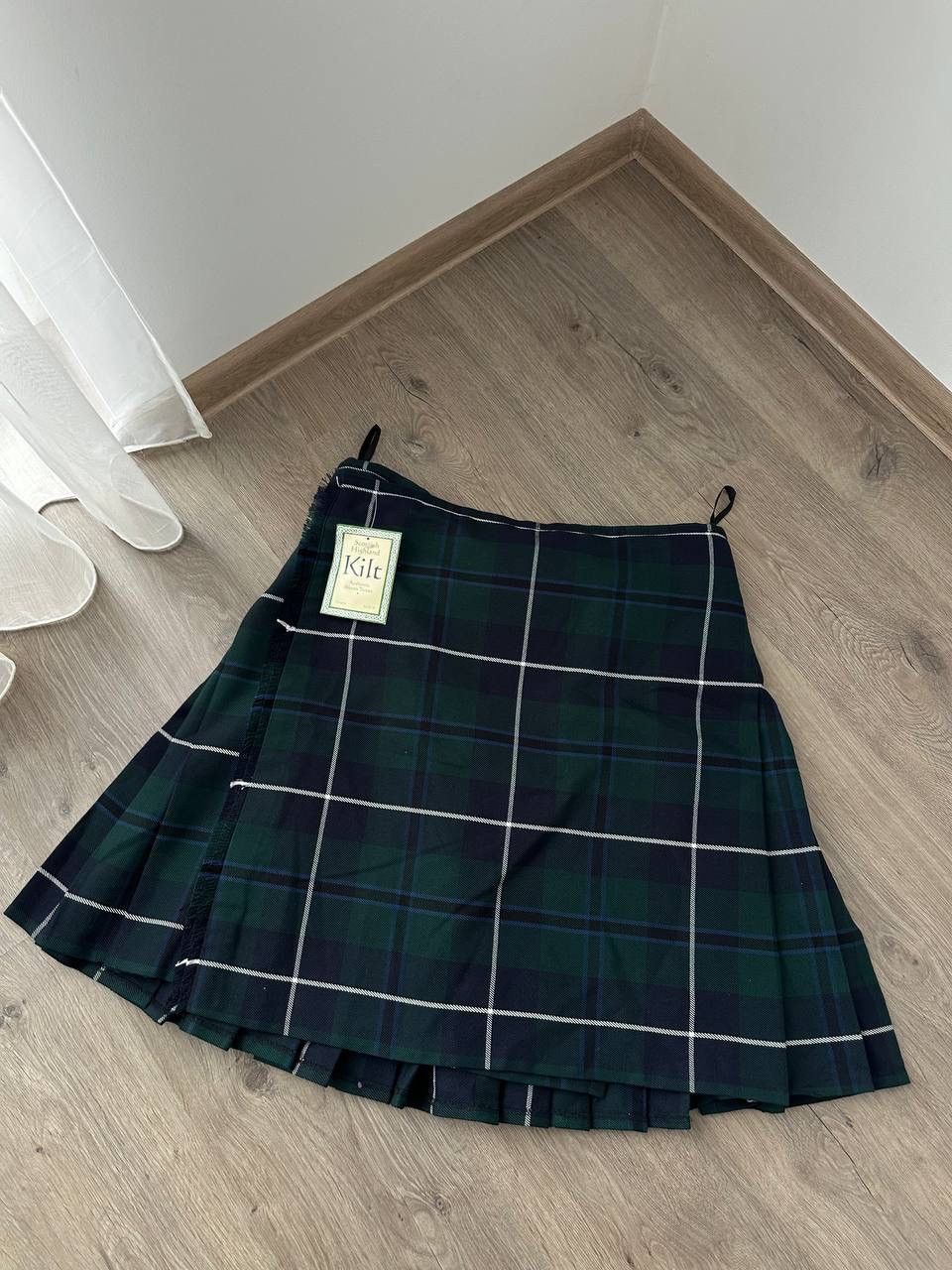 Vintage Vintage Scottish Highland Woven Green Cell Skirt Kilt Size 30" / US 8 / IT 44 - 15 Thumbnail