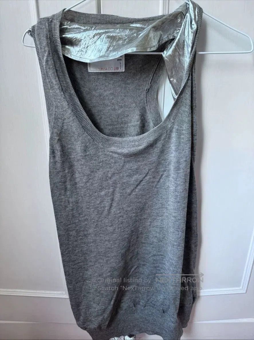Sacai gray wool cotton blend tank top. Size M / US 6-8 / IT 42-44 - 1 Thumbnail