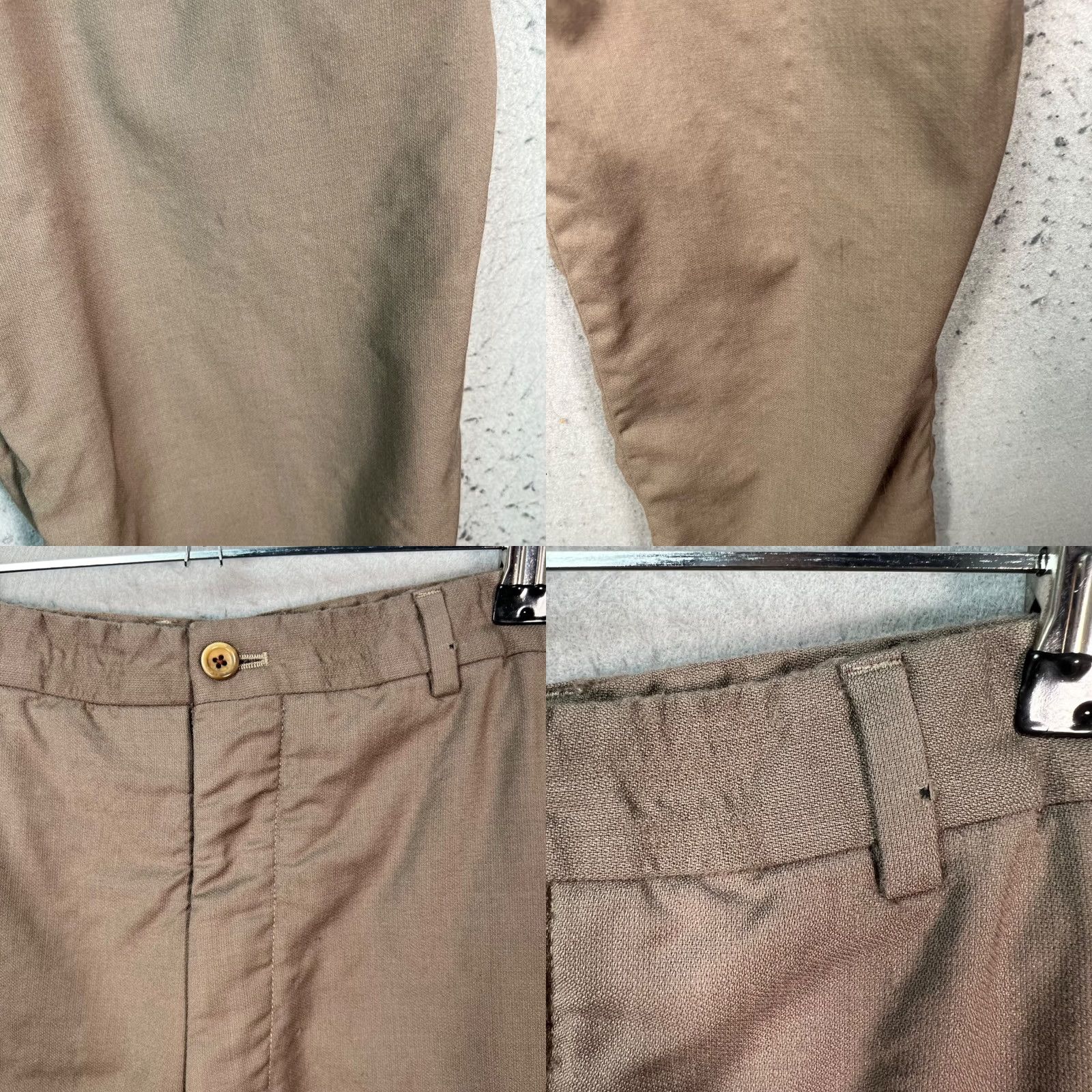 Armani Armani Collezioni Mens Dress Pants Wool Beige 36 Regular Flat Front Inseam 30" Made In Italy Vintage No Shirts Size US 36 / EU 52 - 9 Thumbnail