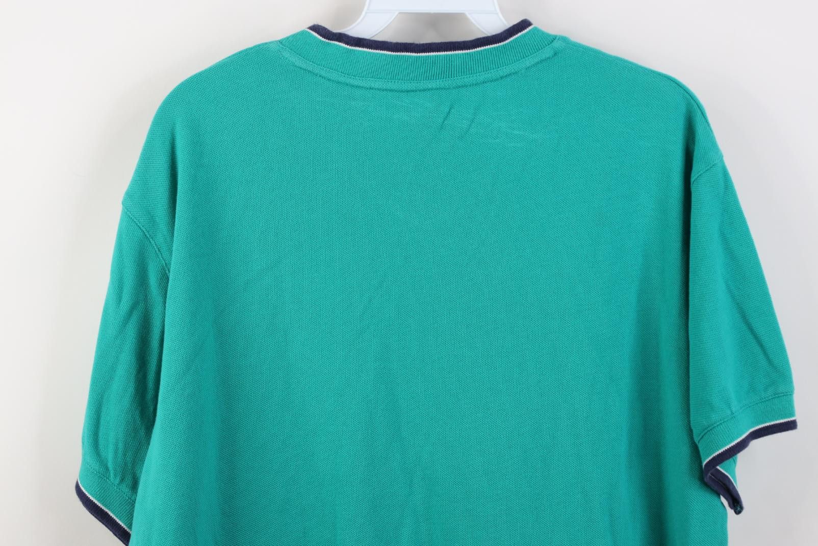 Gap Vintage 90s Gap Blank Pique Cotton Knit V-Neck T-Shirt Teal Size US M / EU 48-50 / 2 - 10 Thumbnail