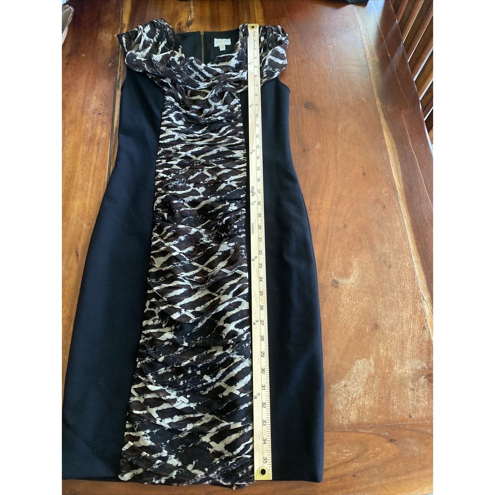 Anthropologie tracy reese Silk Dress animal Print With Black Sheath, 8 Size M / US 6-8 / IT 42-44 - 8 Thumbnail