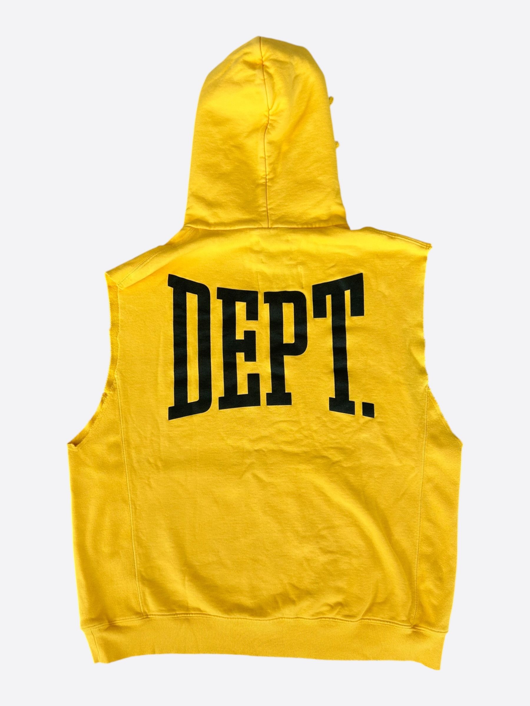 Gallery Dept. Gallery Dept Yellow & Black DEPT Logo Cut Off Hoodie Size US L / EU 52-54 / 3 - 2 Thumbnail