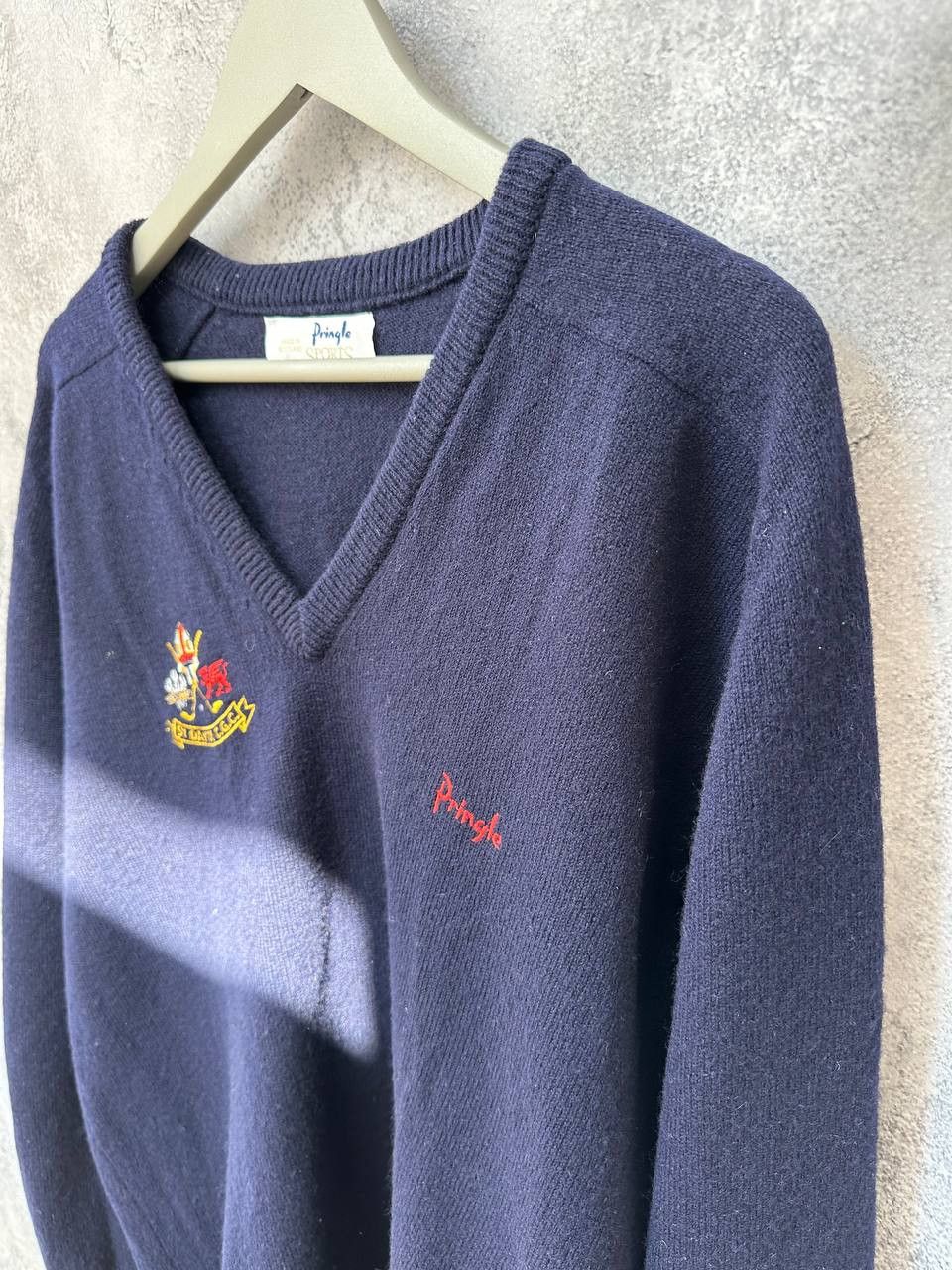 Pringle Of Scotland Pringle of Scotland Sports V-Neck Sweater Navy Wool Jumper Size US XXL / EU 58 / 5 - 6 Thumbnail