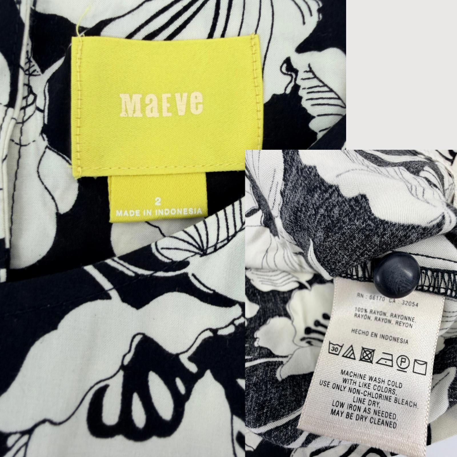 Other Anthropologie Maeve Zola Floral Shift Dress Black Ivory 2 Size XS / US 0-2 / IT 36-38 - 4 Thumbnail