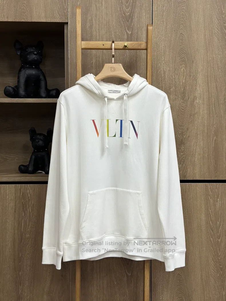 Valentino Valentino White printed hooded sweatshirt with long sleeve Size US XL / EU 56 / 4 - 1 Thumbnail