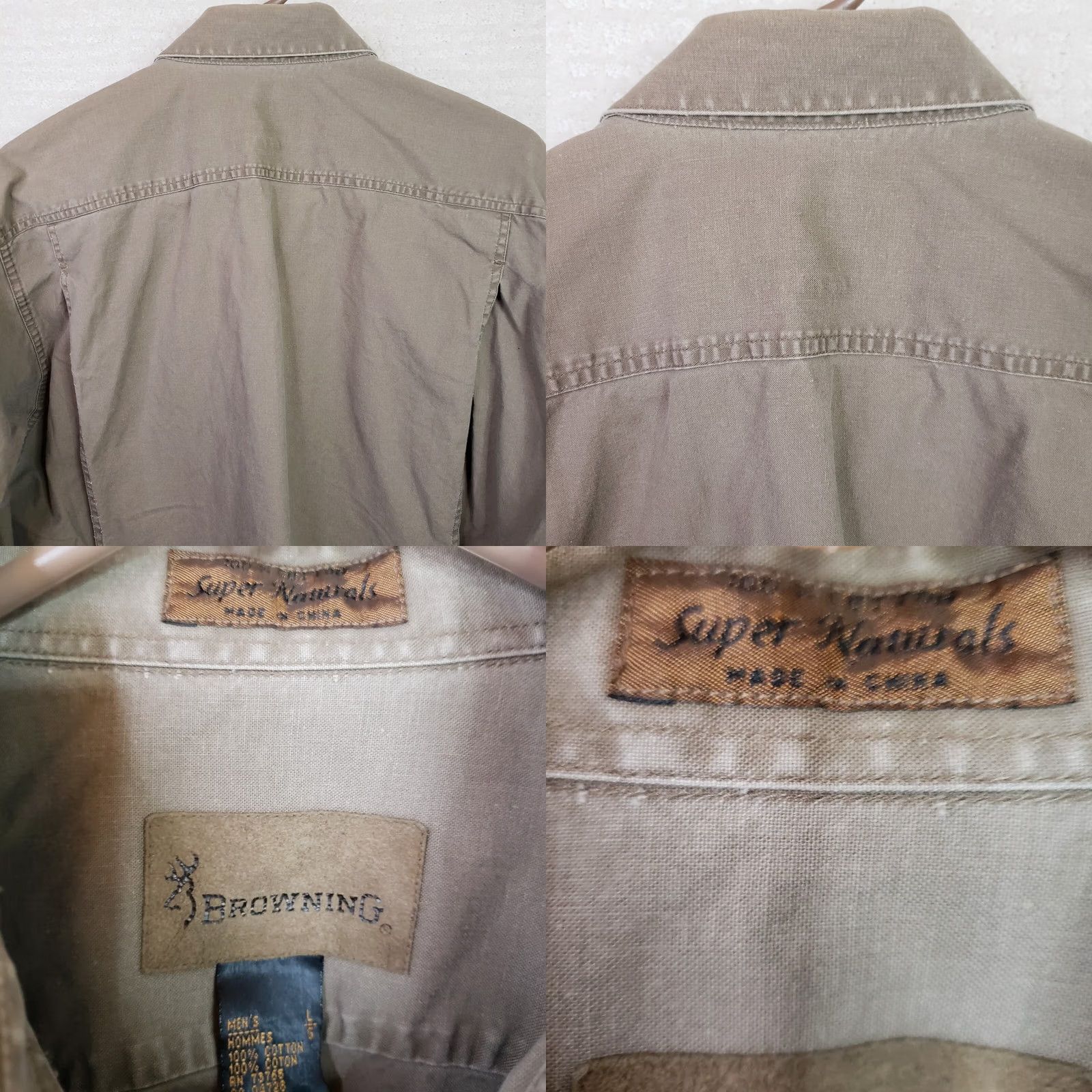 Vintage Browning Super Naturals Men L Brown Long Sleeve Snap Button Shirt 100% Cotton Size US L / EU 52-54 / 3 - 9 Thumbnail