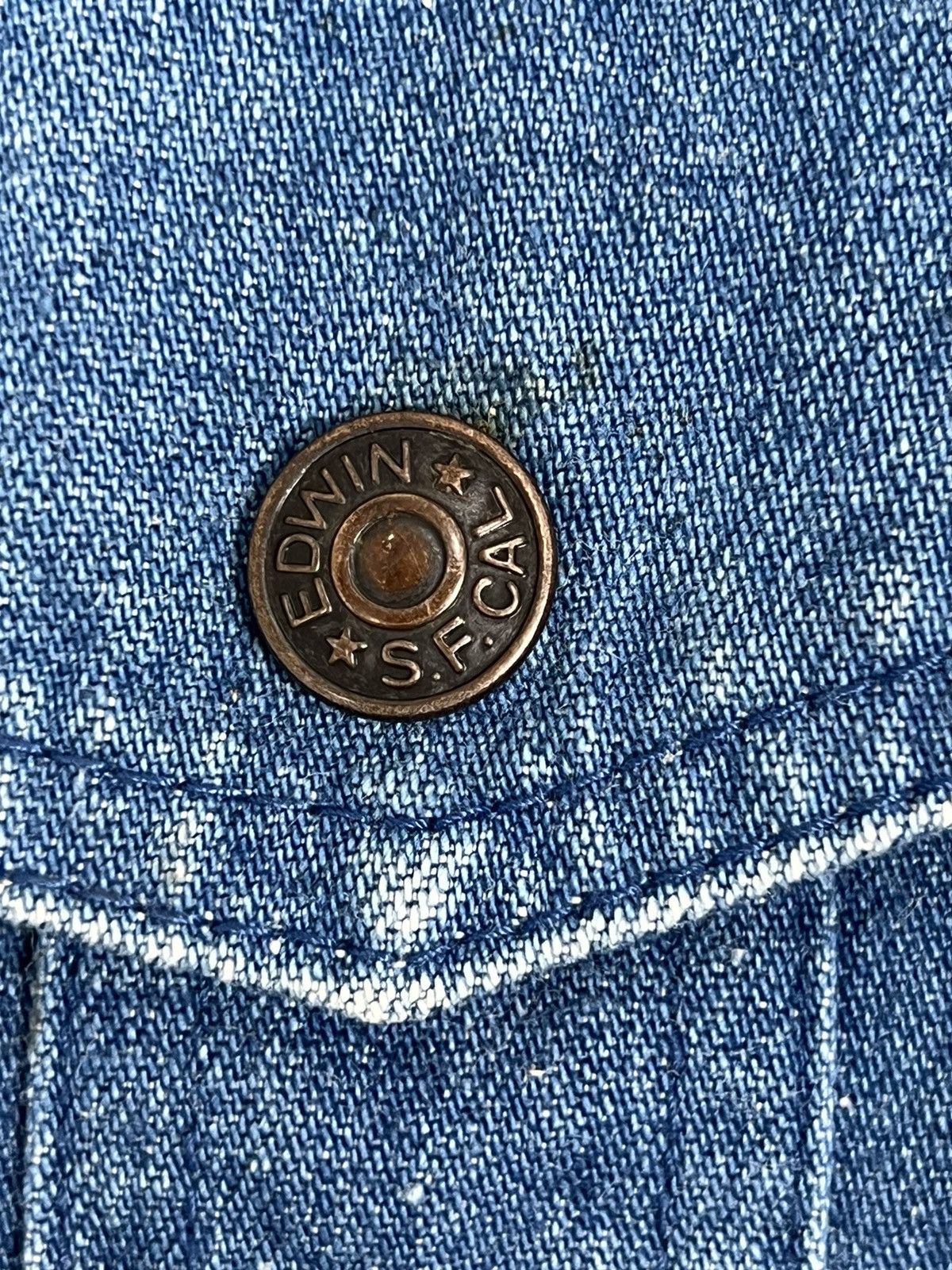 Edwin RARE 90s Vintage Edwin “i am rich man” Chore Denim Jacket Size US L / EU 52-54 / 3 - 7 Thumbnail