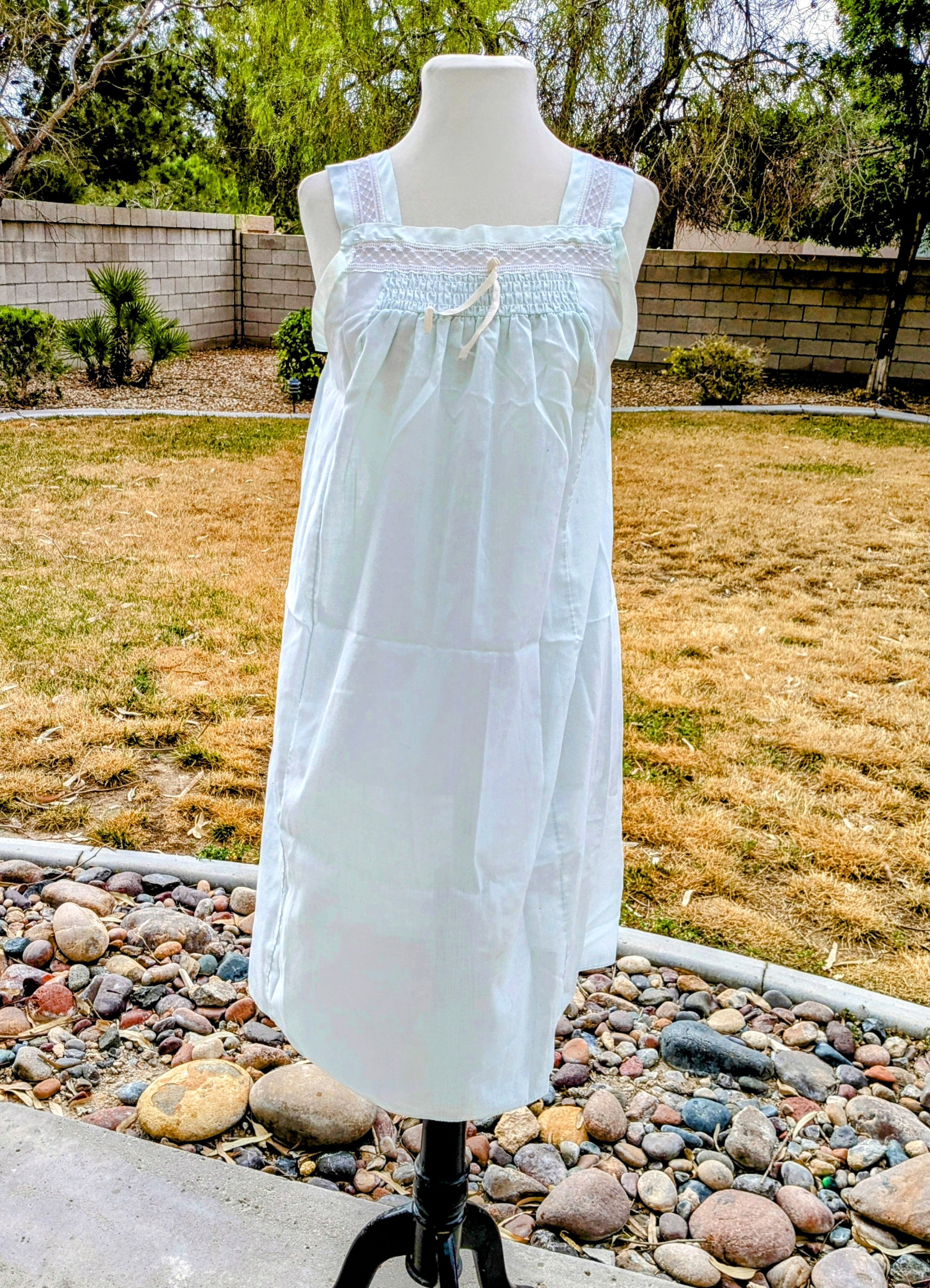 Vintage VTG Yolande 1980's Babydoll Cotton & Lace Accent Nightgown Size S / US 4 / IT 40 - 1 Thumbnail