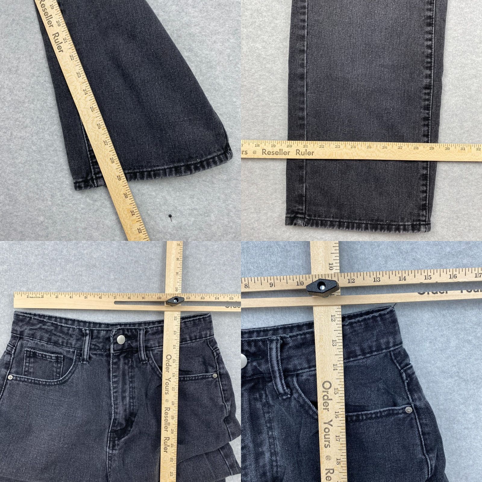 Shein Shein Wonderful Jeans Womens M Black Hi-Rise Wide-Leg Distressed Denim Size 32" / US 10 / IT 46 - 8 Thumbnail
