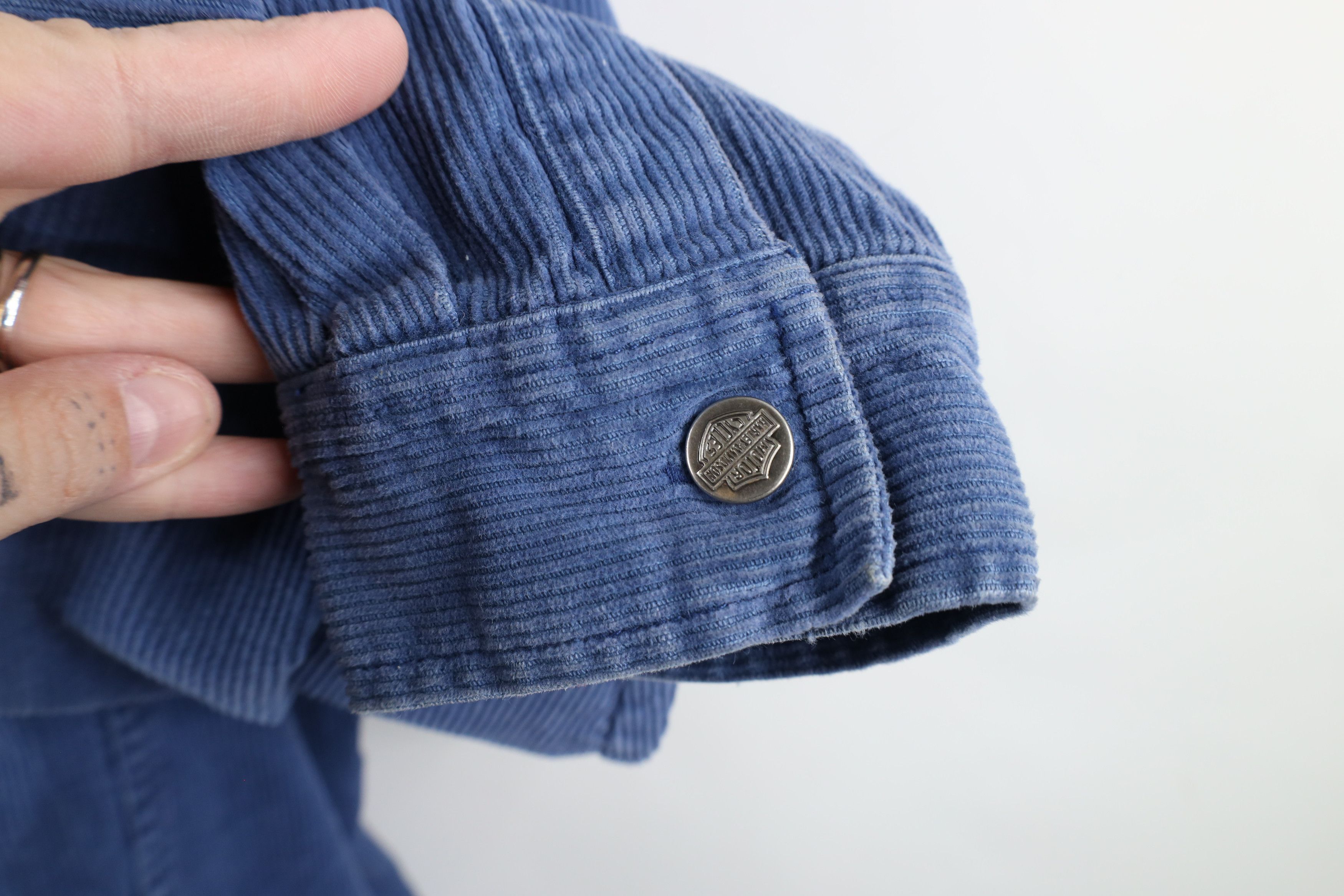 Harley Davidson × Vintage Vintage 90s Harley Davidson Spell Out Corduroy Button Shirt Size US XXL / EU 58 / 5 - 8 Thumbnail
