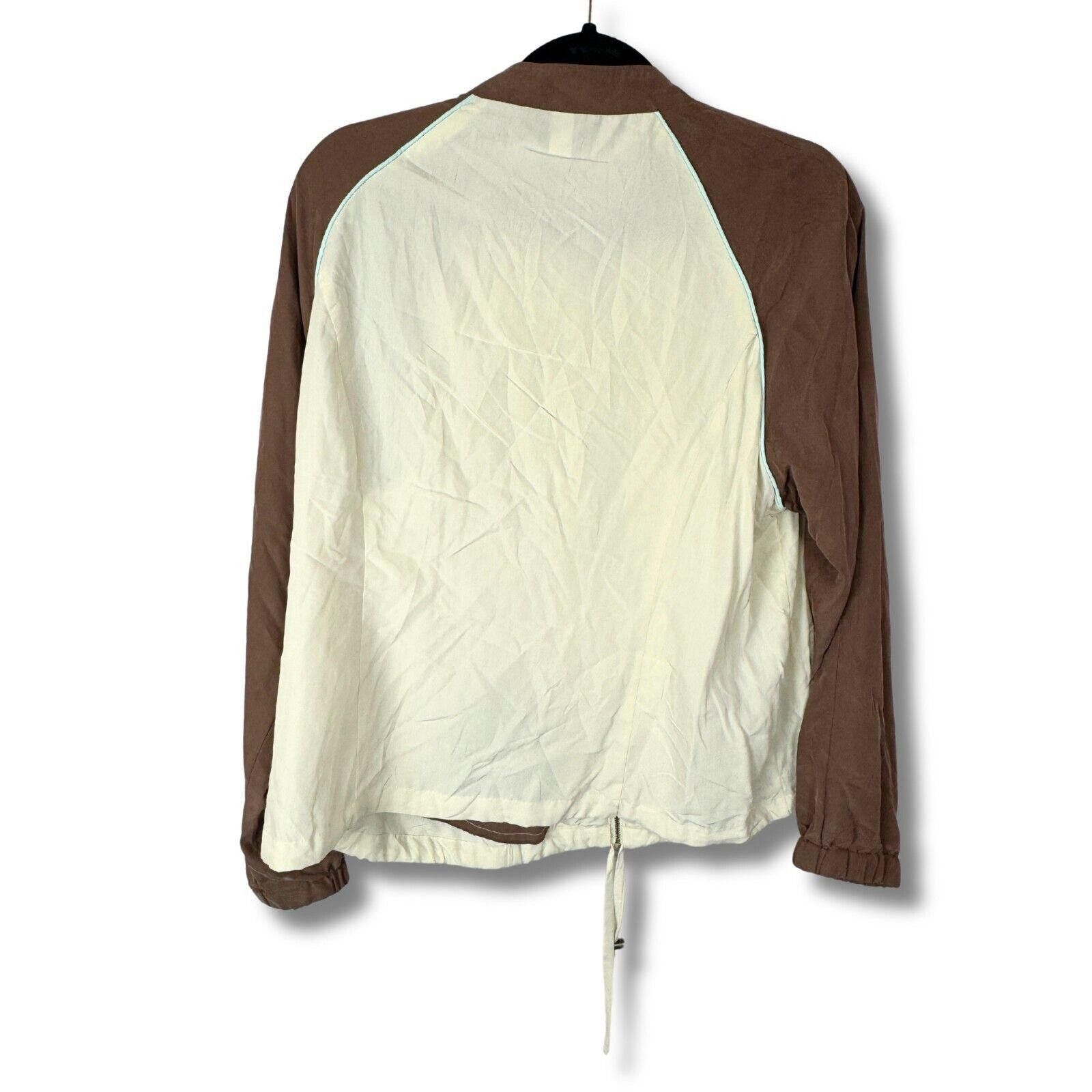 Lane Bryant Cream Brown Zip Up Jacket Size 14/16