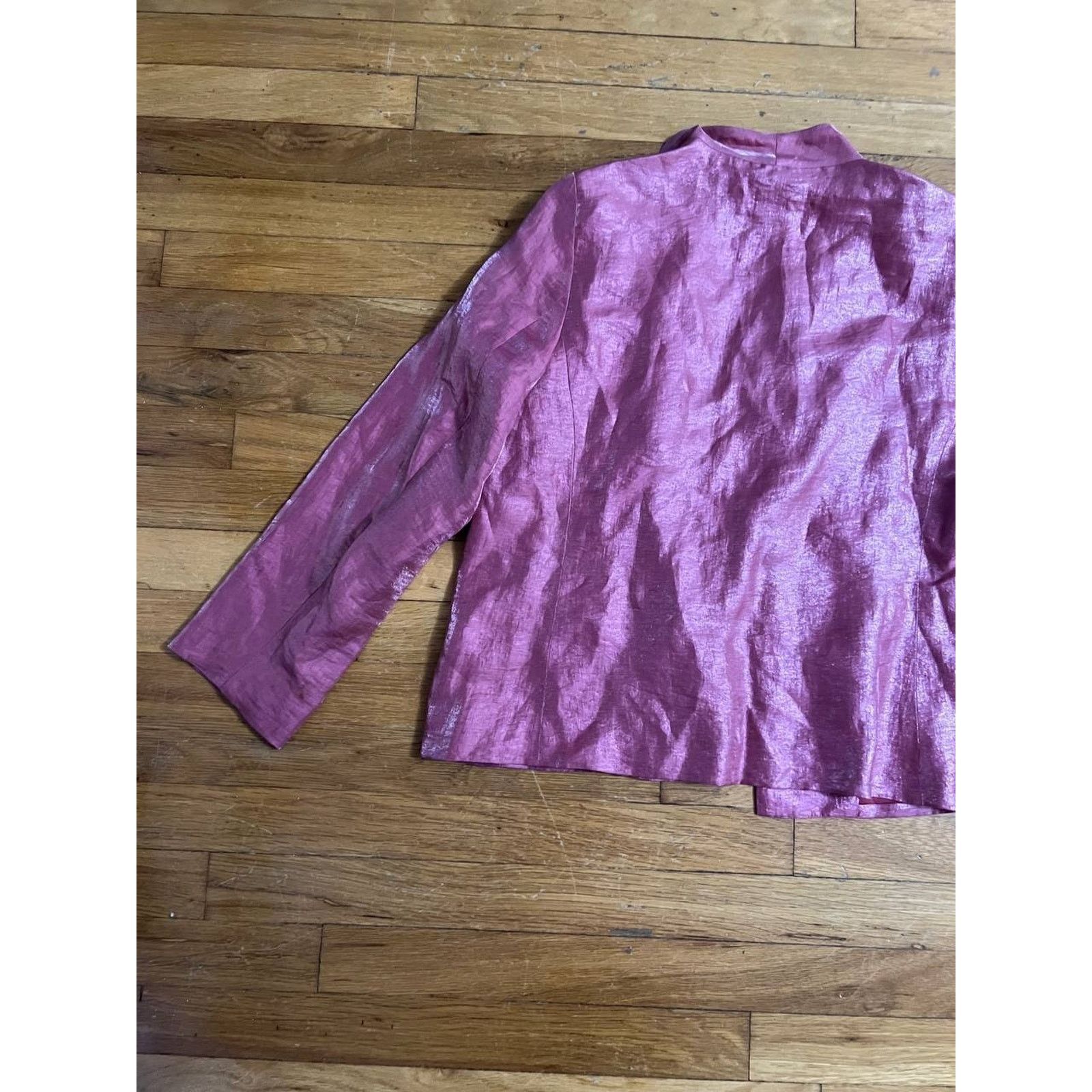 Eileen Fisher Eileen Fisher Metallic Jacket Rose Pink Small A001708 Size S / US 4 / IT 40 - 11 Thumbnail